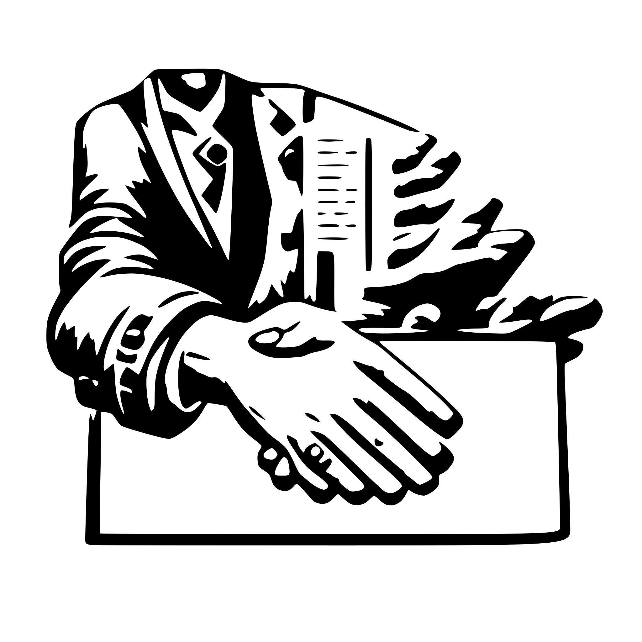 AI-generated SVG of a a signed contract with two hands shaking infront