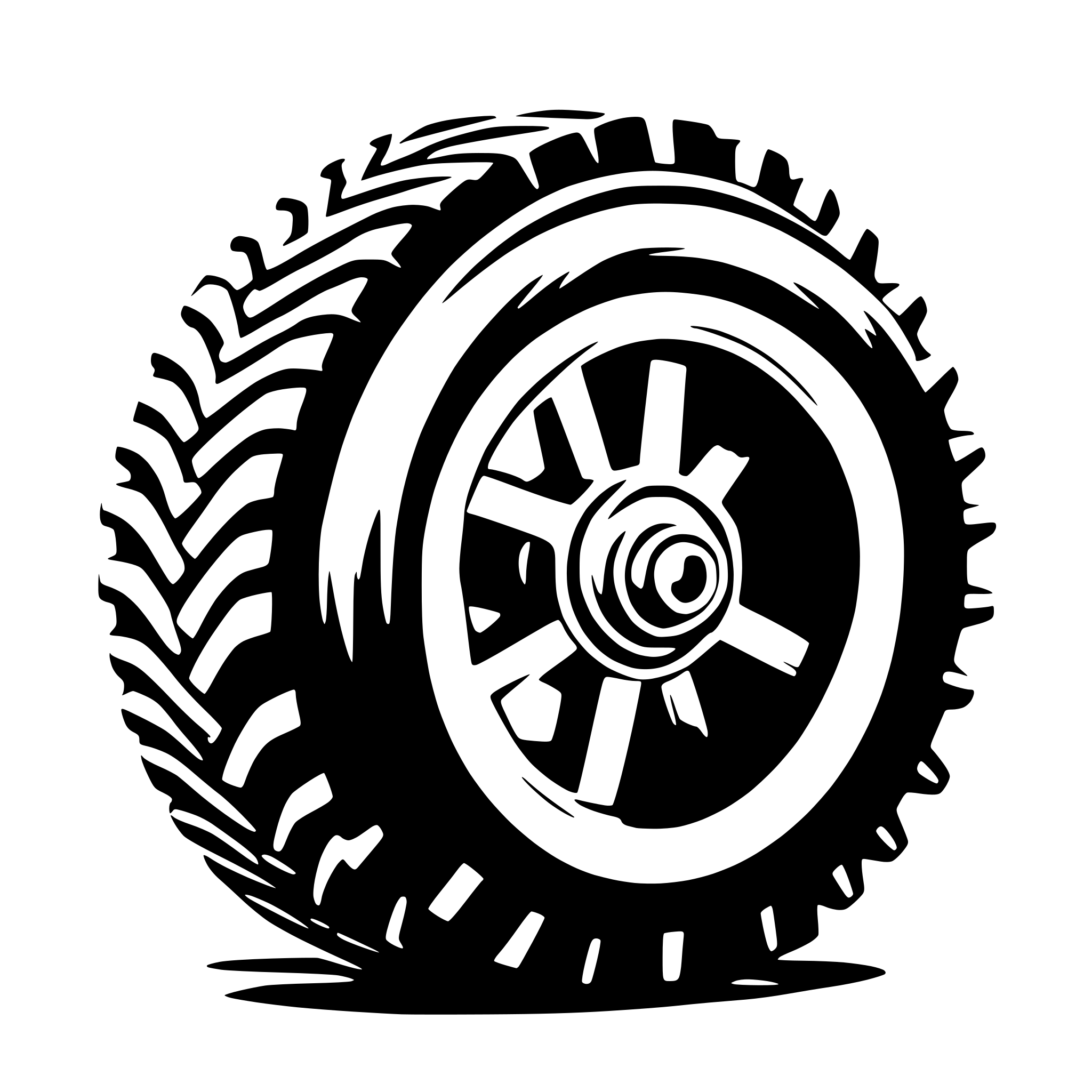 AI-generated SVG of a create a tractor wheel without tire