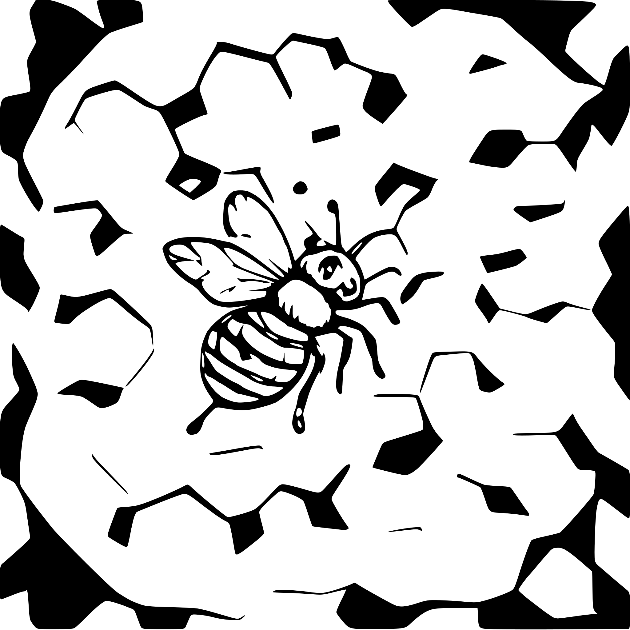 AI-generated SVG of a 50x50cm board with a beehive pattern containing 323 hexagons. hexagons are 2.5x2.5cm