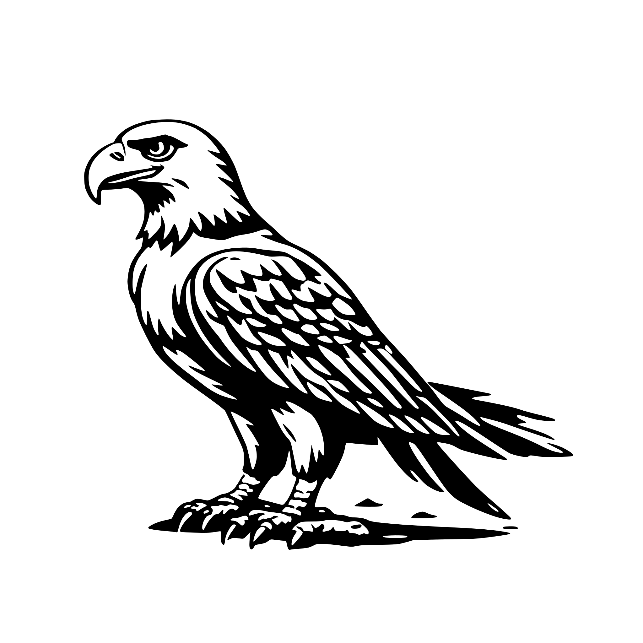 AI-generated SVG of a coloring page eagle