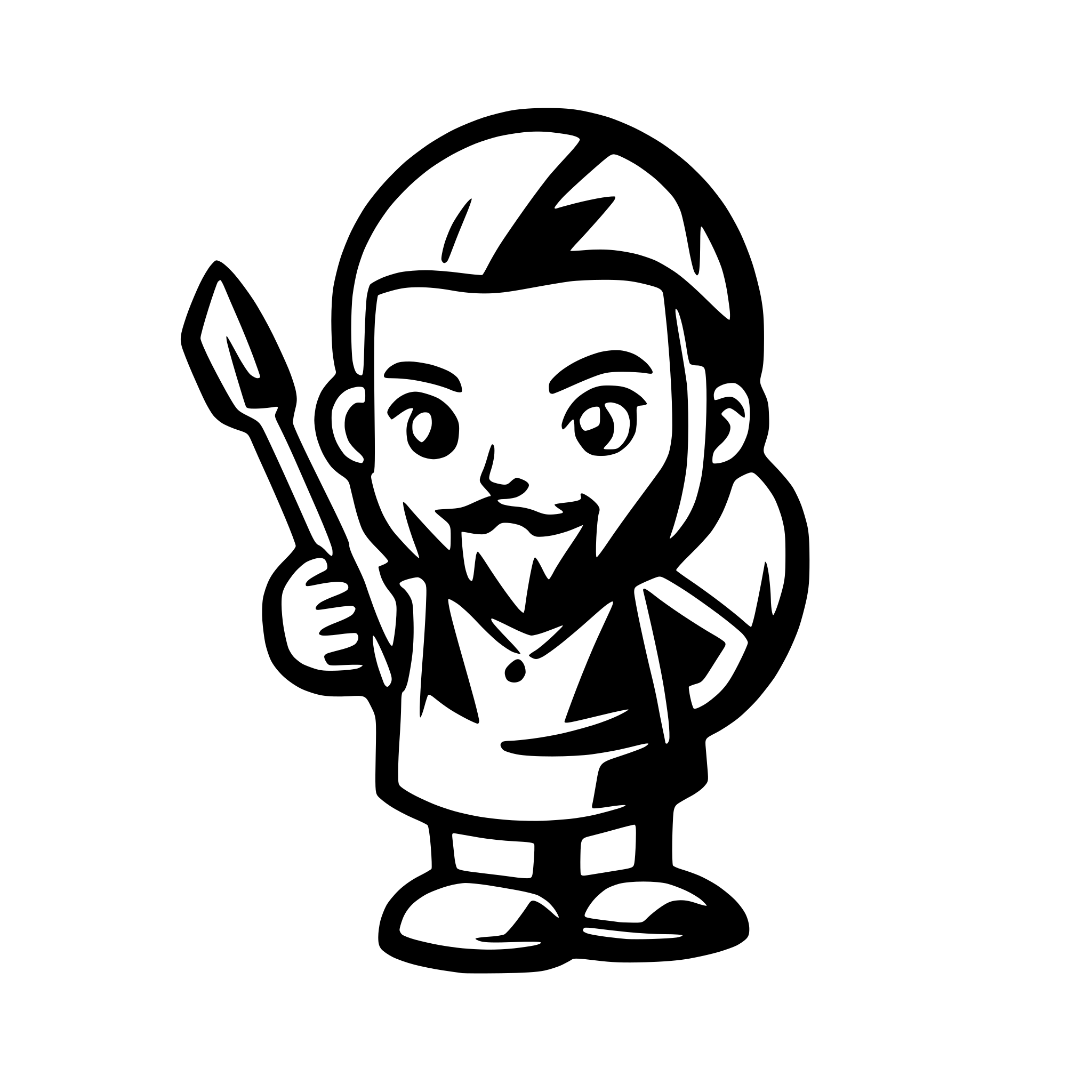 AI-generated SVG of a dwarf holding a brush
