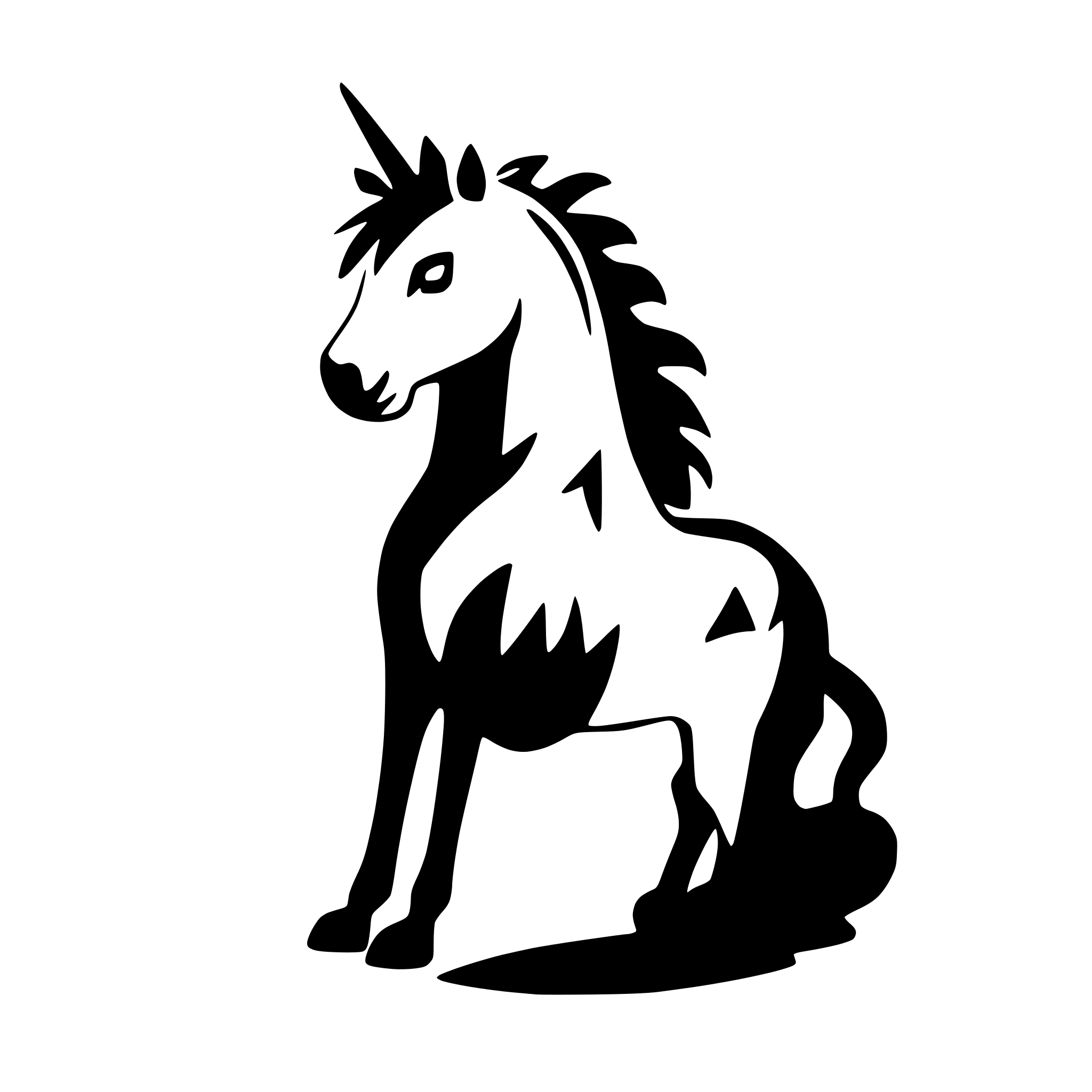 AI-generated SVG of 'unicorn silhouette'