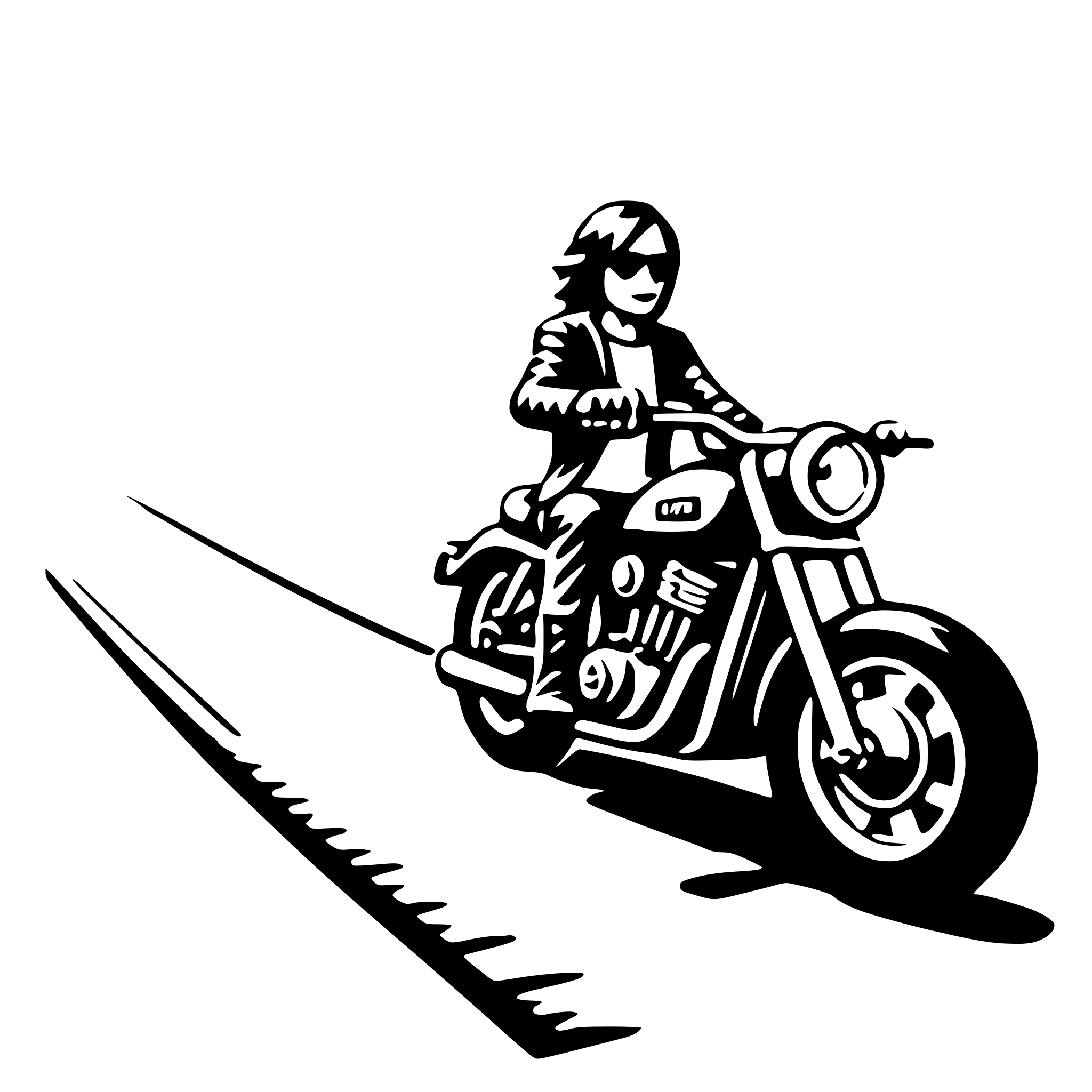 AI-generated SVG of a motorcycle road trip