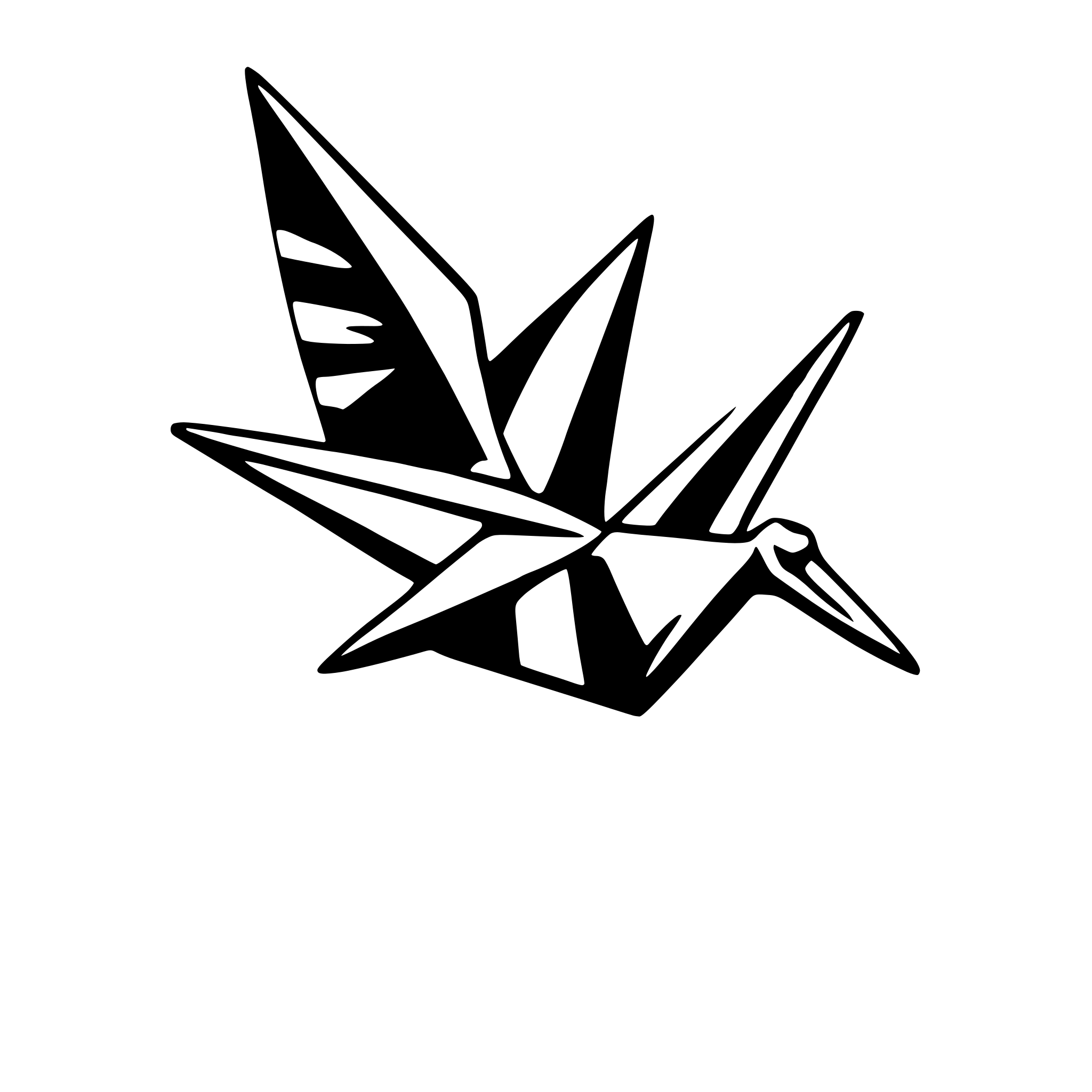 AI-generated SVG of a paper crane hearts