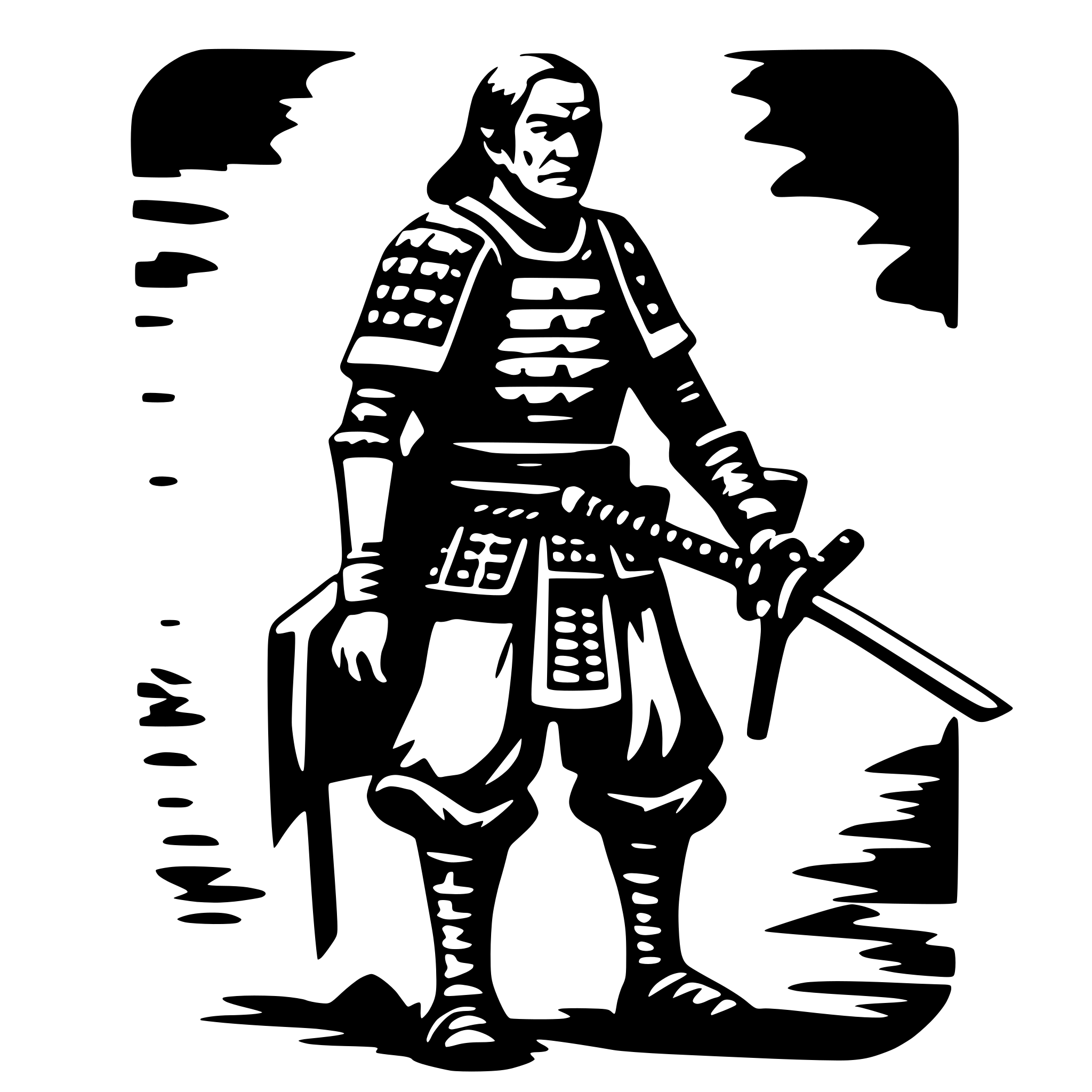 AI-generated SVG of a old samurai