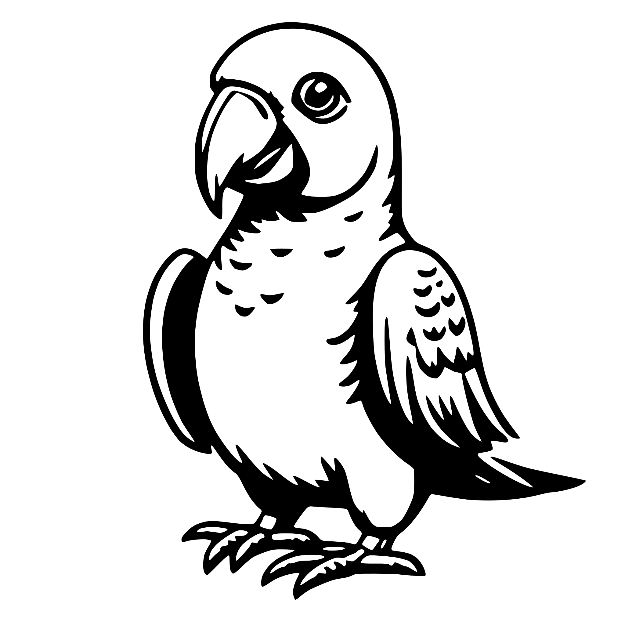 AI-generated SVG of a parrot