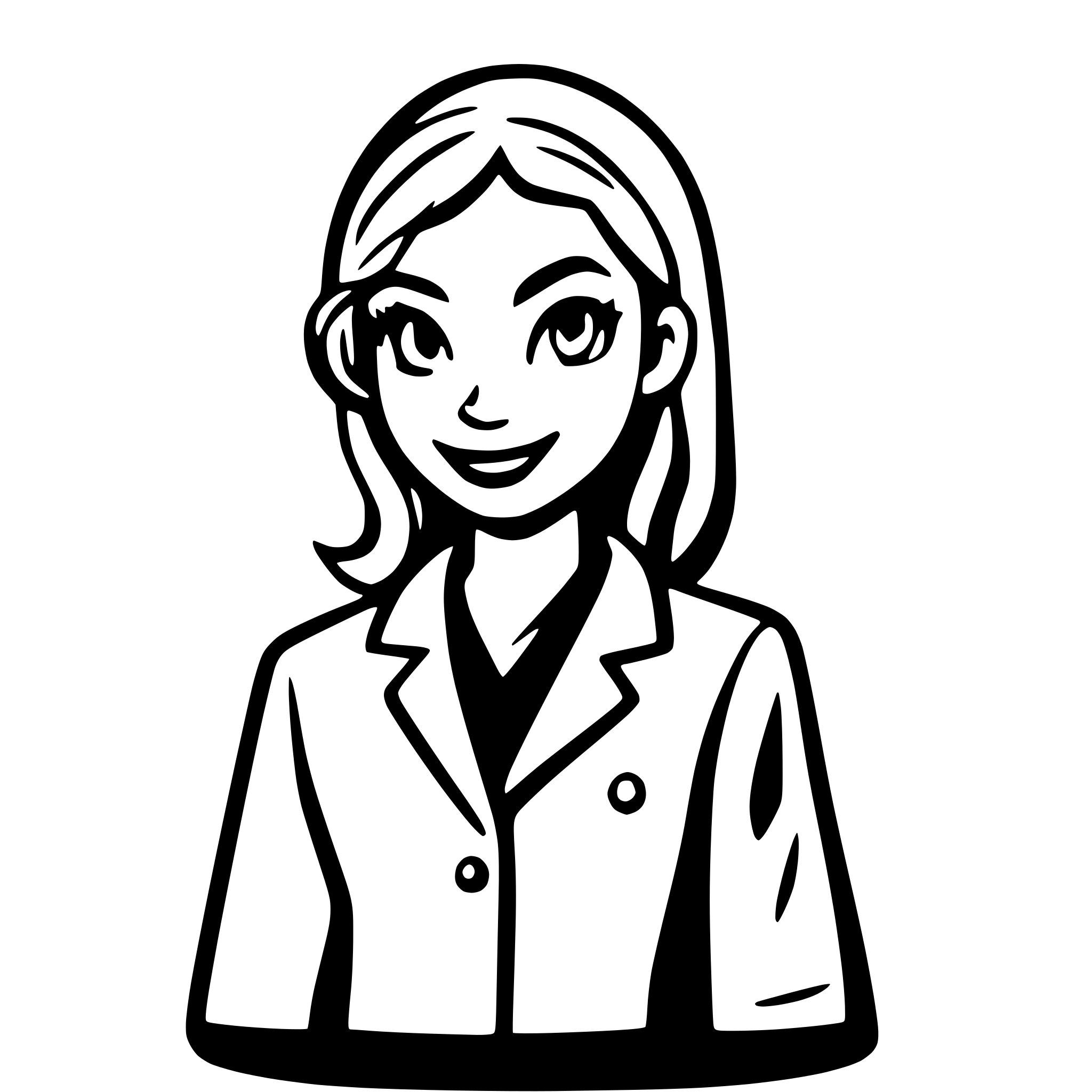 AI-generated SVG of a avatar icon for a female  receptionist in color