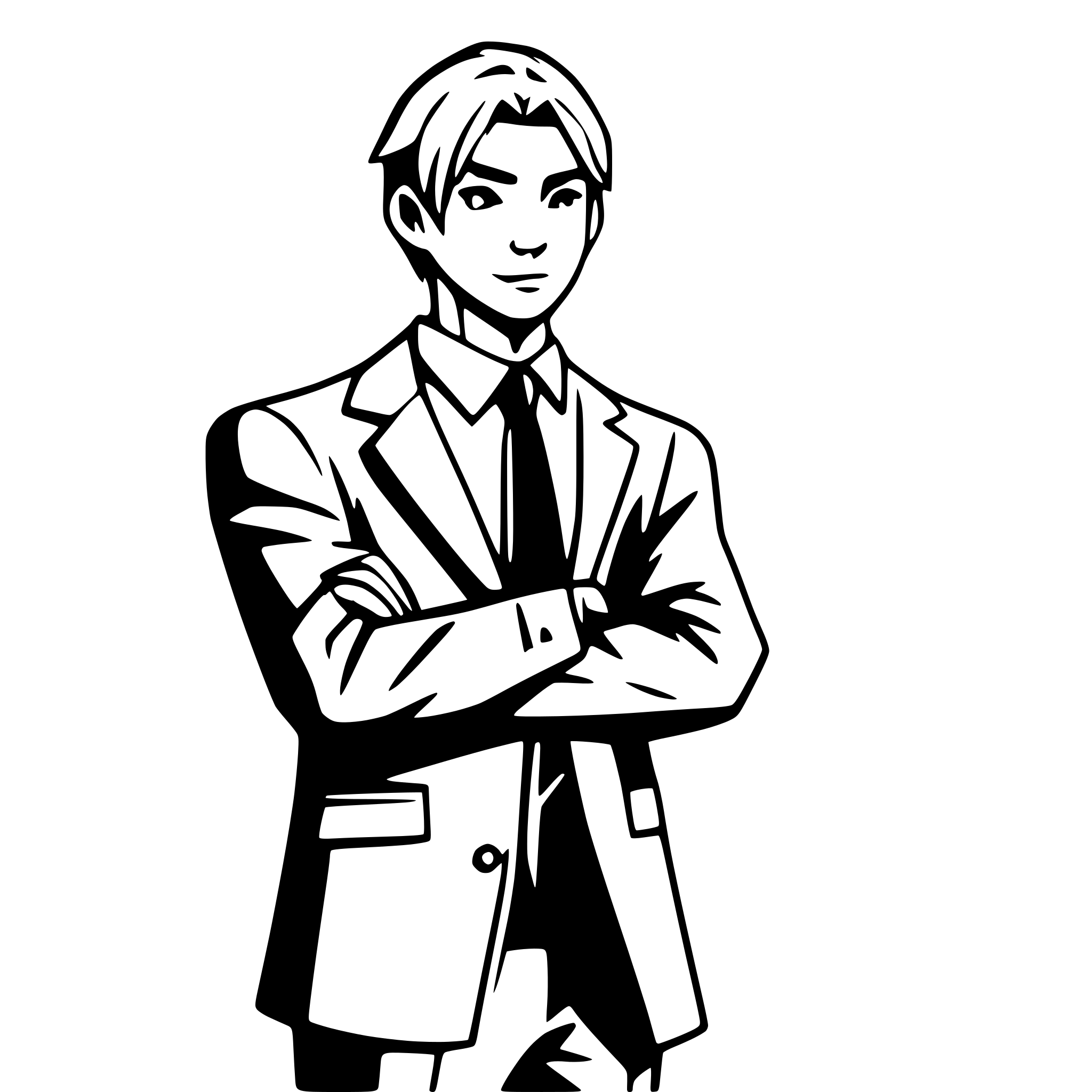 AI-generated SVG of 'a frustrated business man'