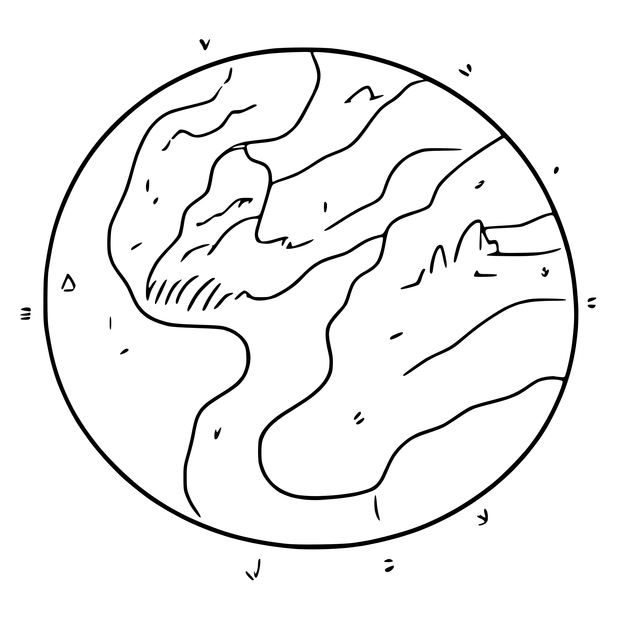AI-generated SVG of 'a map with contour lines and trails'