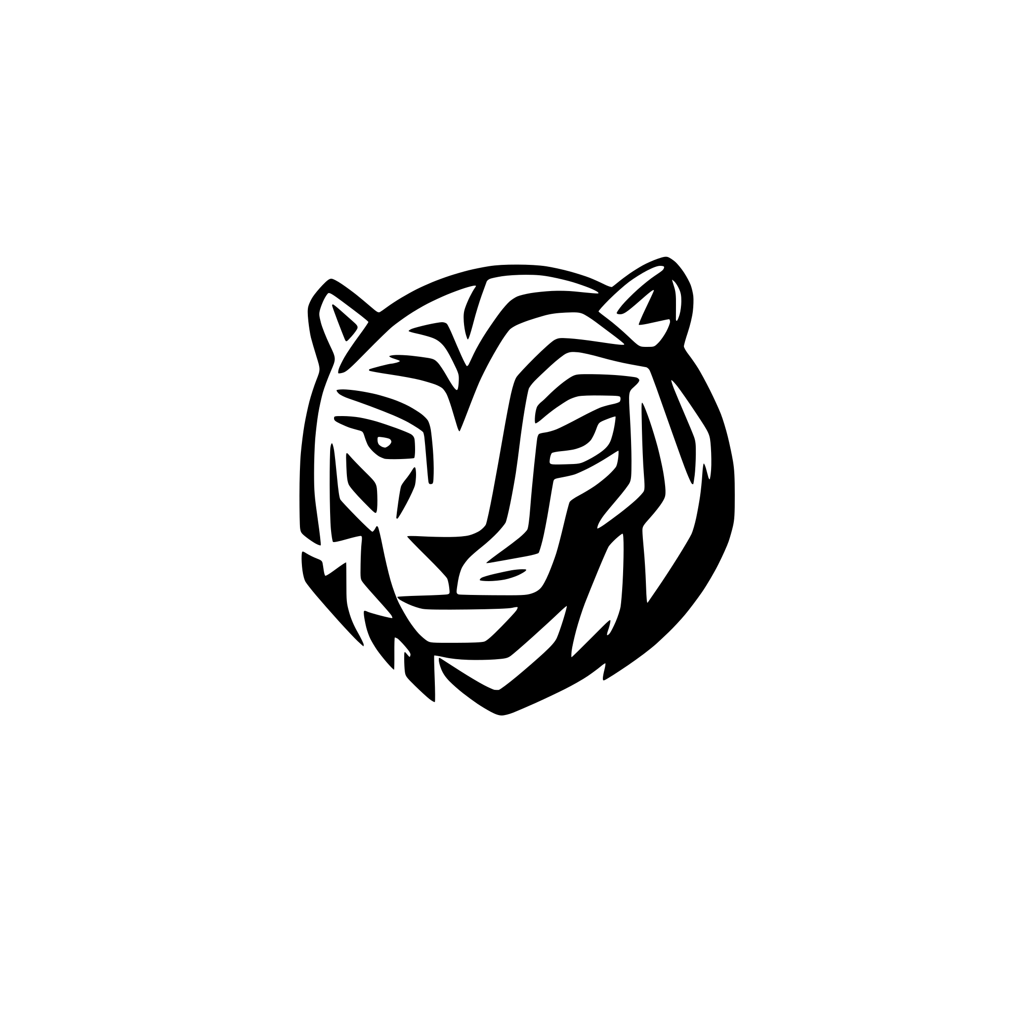 AI-generated SVG of 'minimal geometric tiger logo'