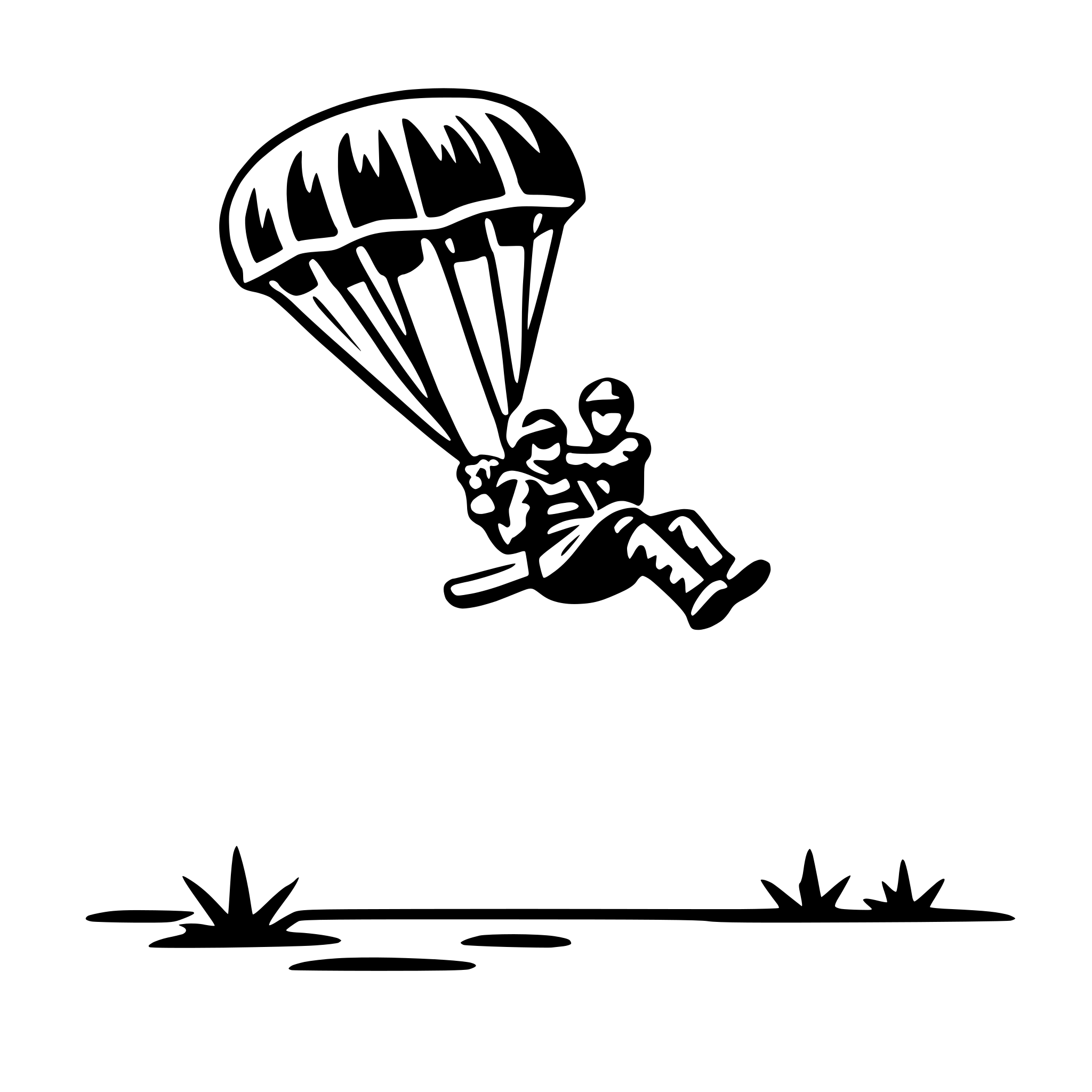 AI-generated SVG of 'parachuting from plane'