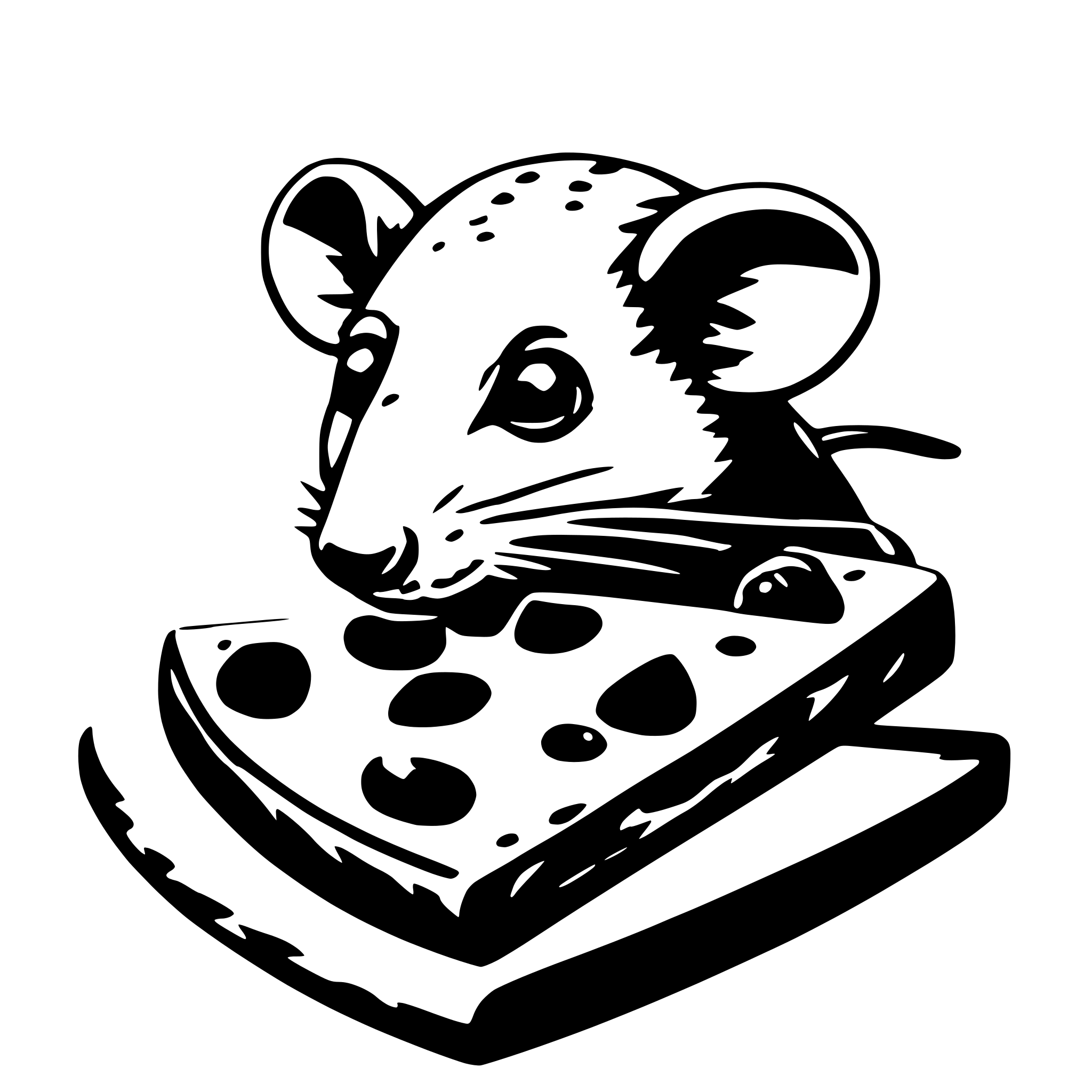 AI-generated SVG of 'pizza slice rat'