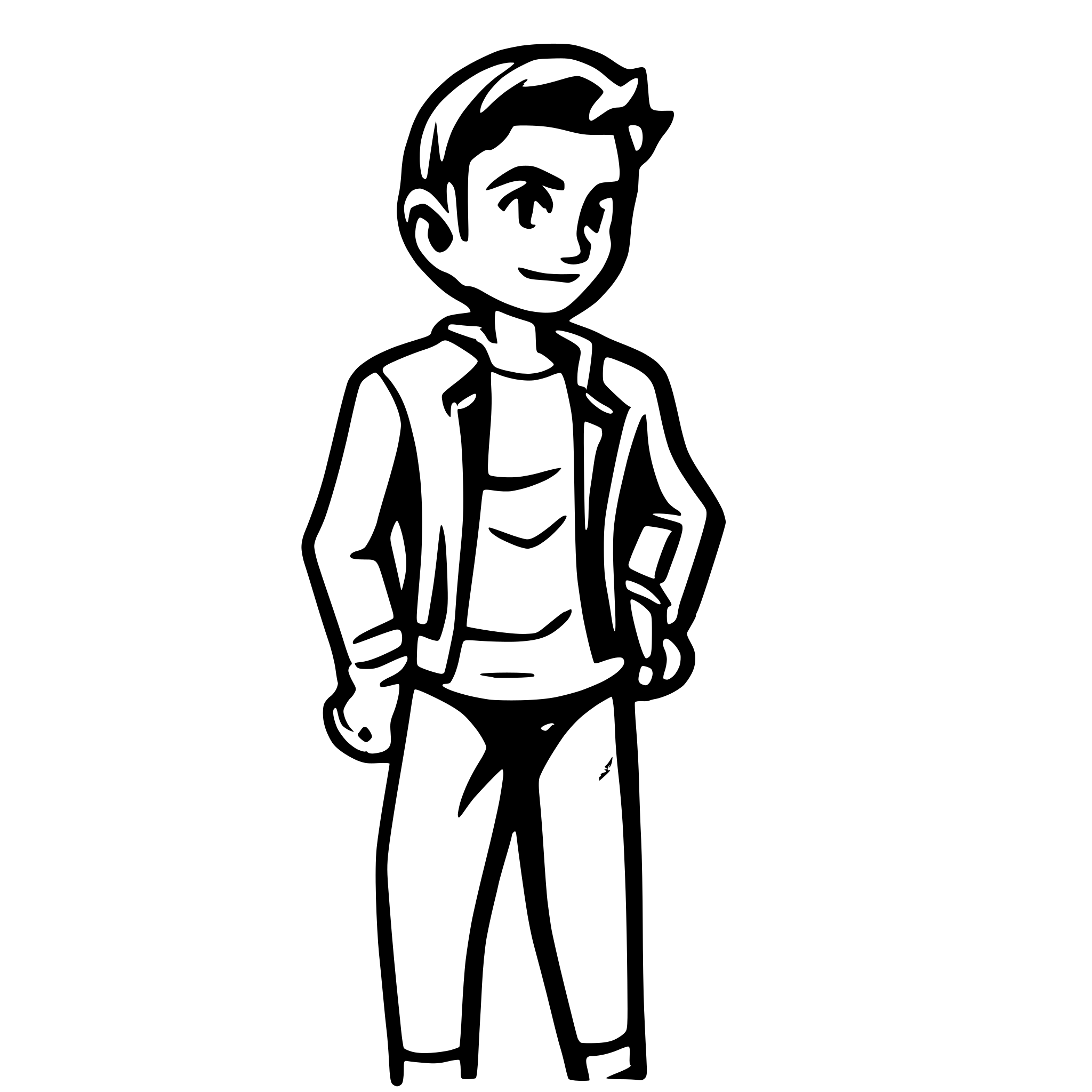 AI-generated SVG of a A developer facing me ...with body upto stomach back outlined..cartoon character...simple