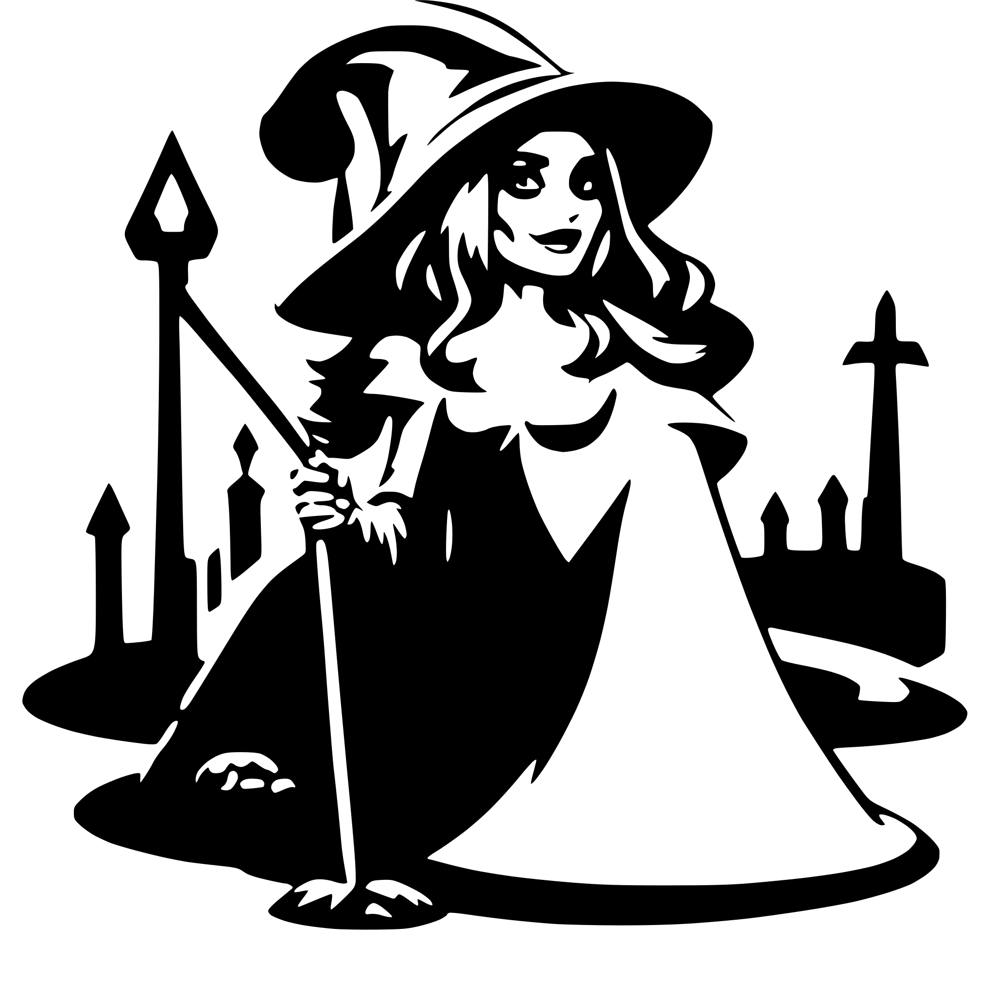 AI-generated SVG of 'Spookey Witch on a proom'