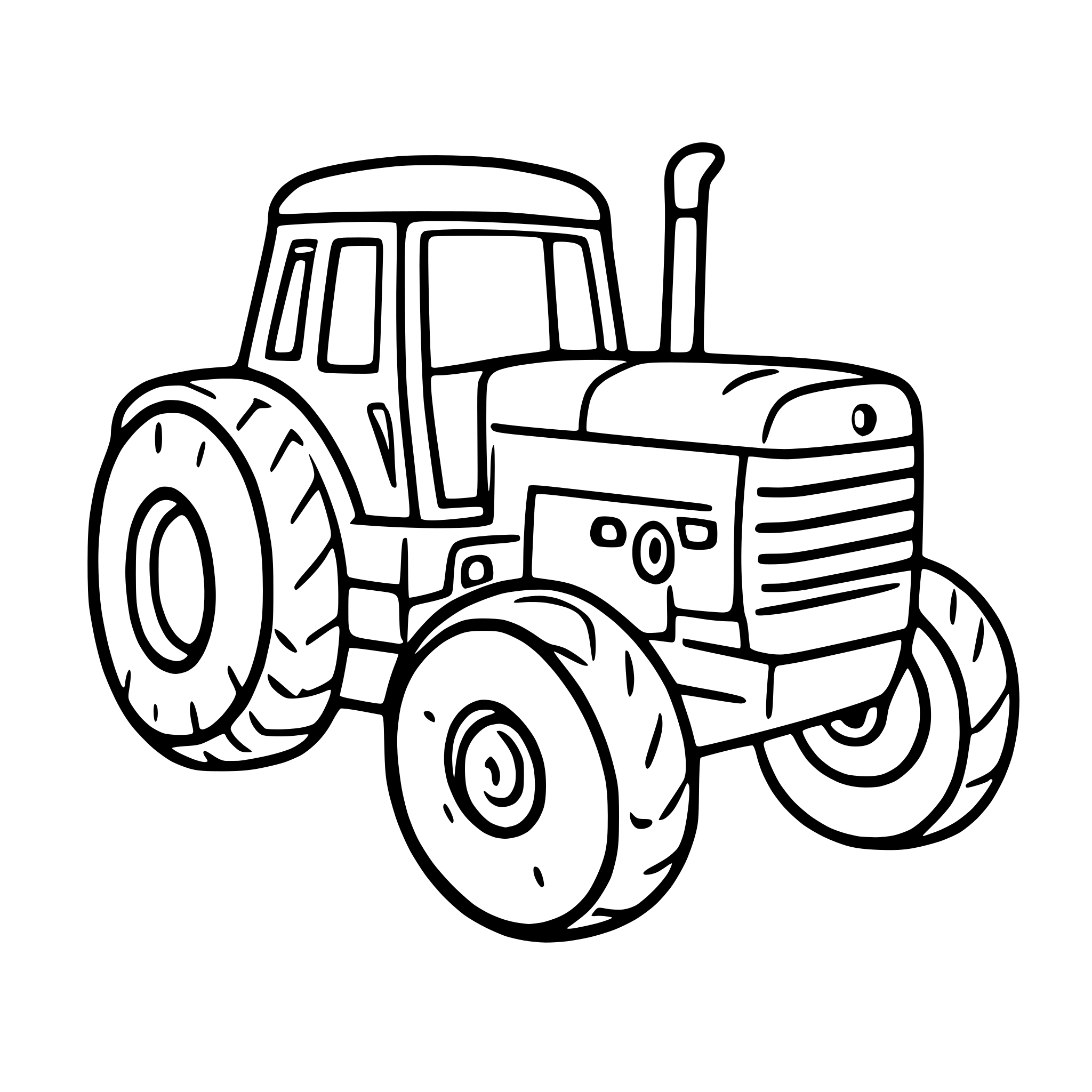 AI-generated SVG of a simply tractor from profile