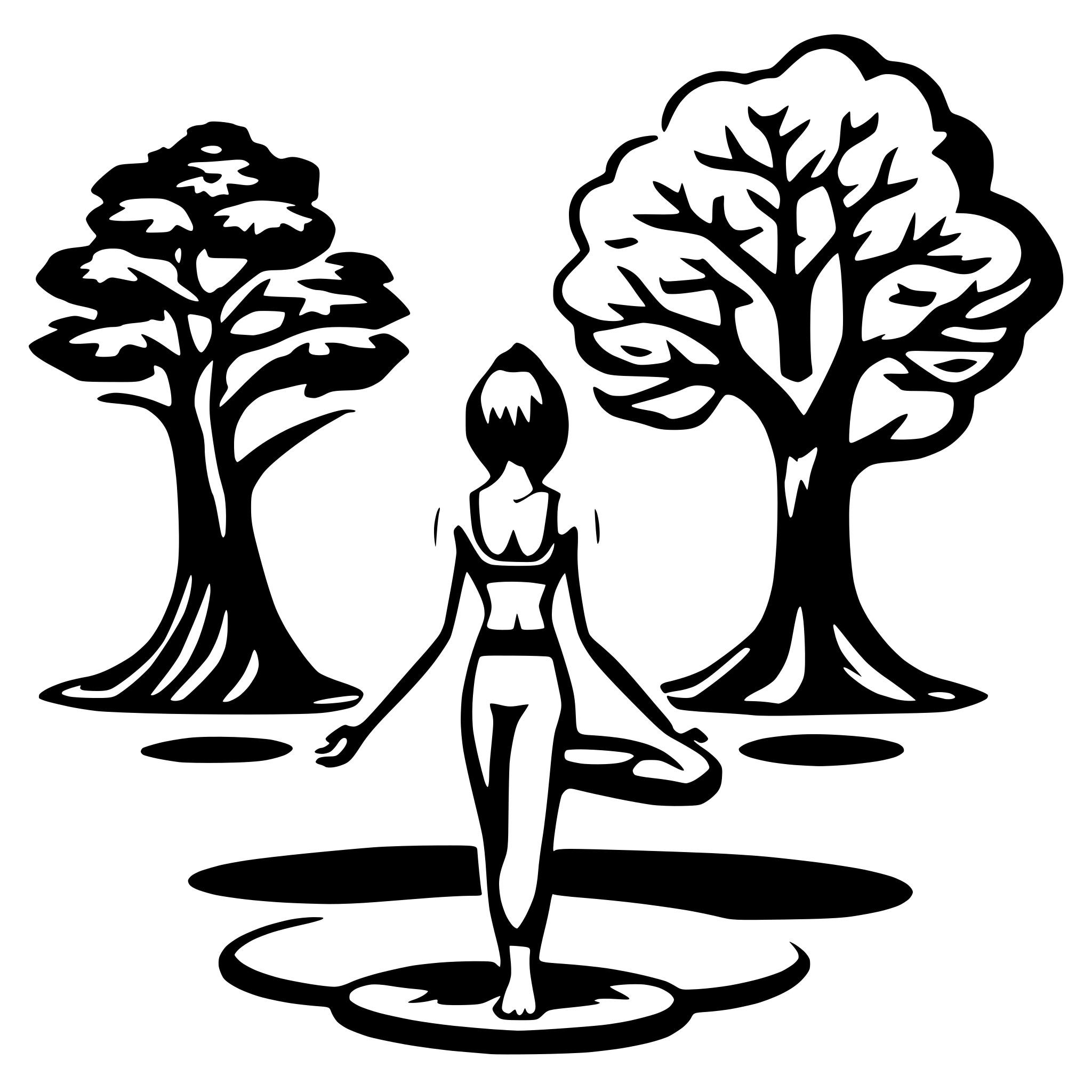AI-generated SVG of a yoga tree pose