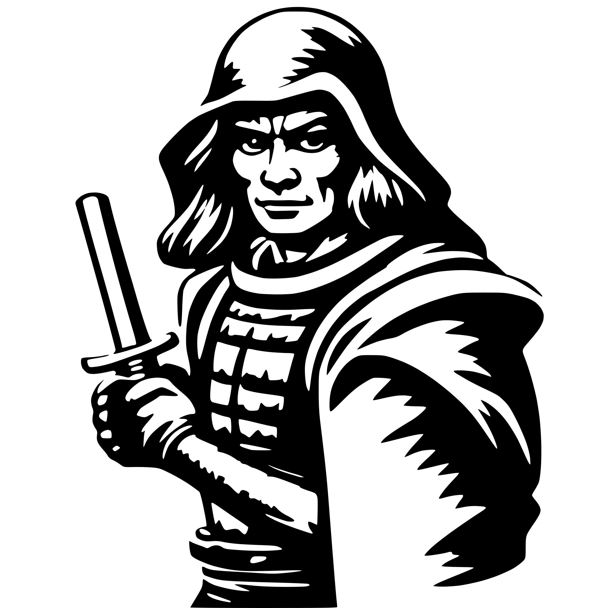 AI-generated SVG of a old samurai
