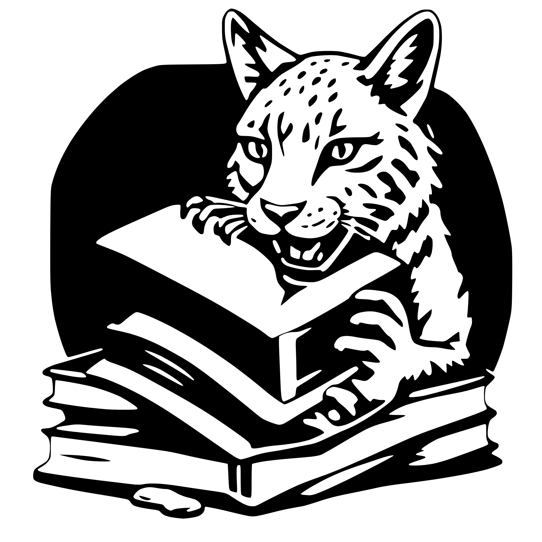AI-generated SVG of 'bobcat biting book'