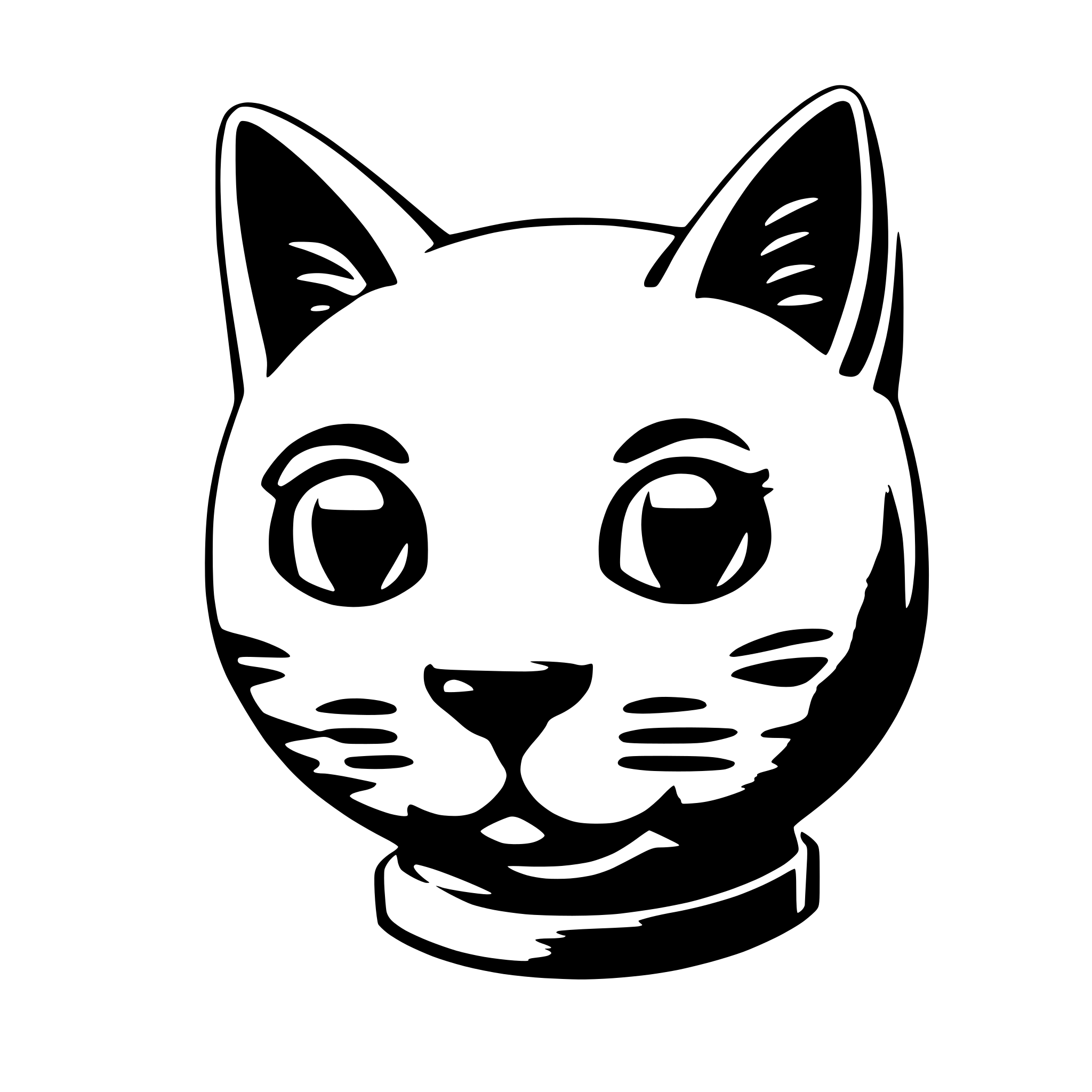 AI-generated SVG of 'Make a SVG of 3d blender style cat face emoji wearing wired handsfree'