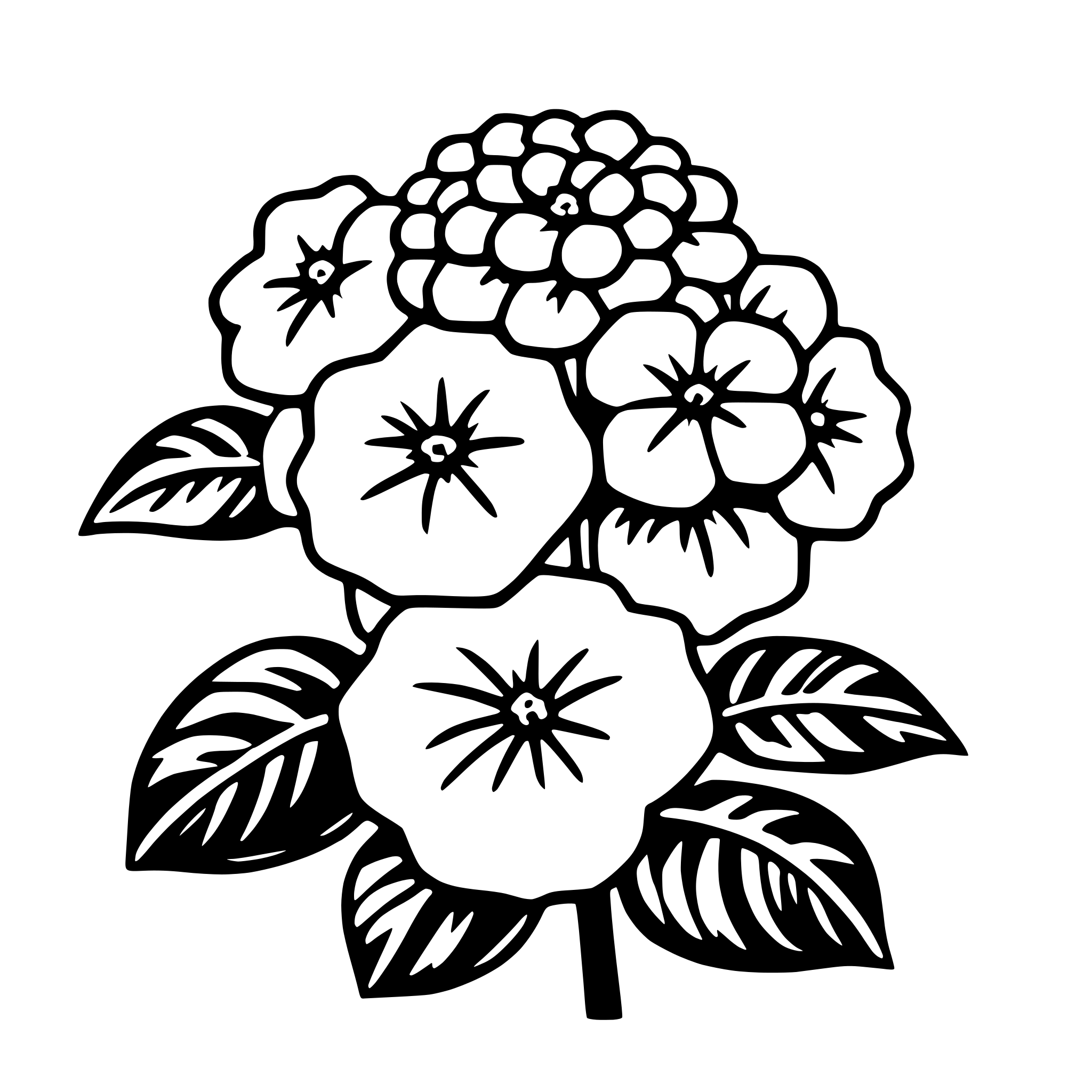 AI-generated SVG of a hydrangea