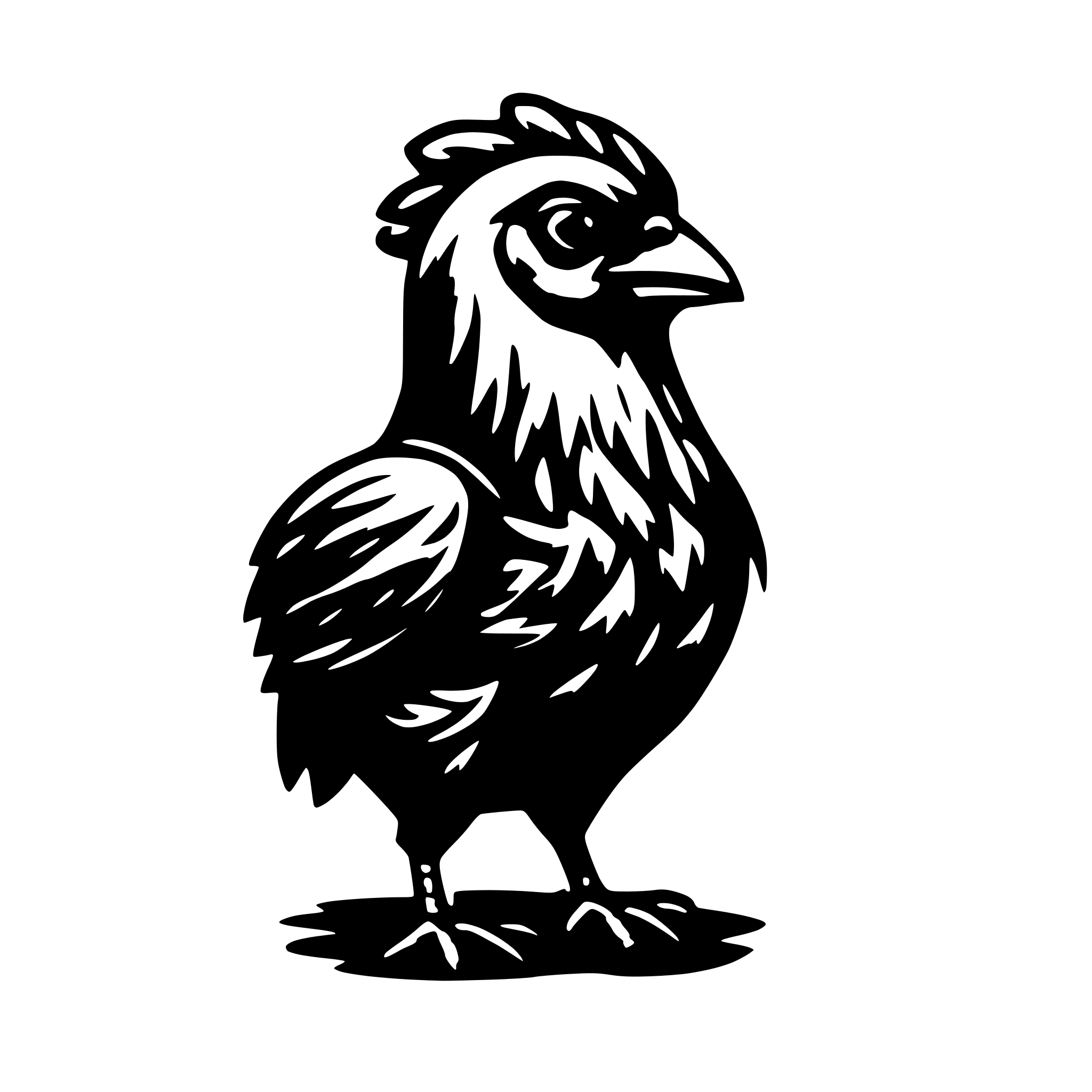 AI-generated SVG of 'I need a cool dark and vibey mean chicken simmilar to the next .js logo'