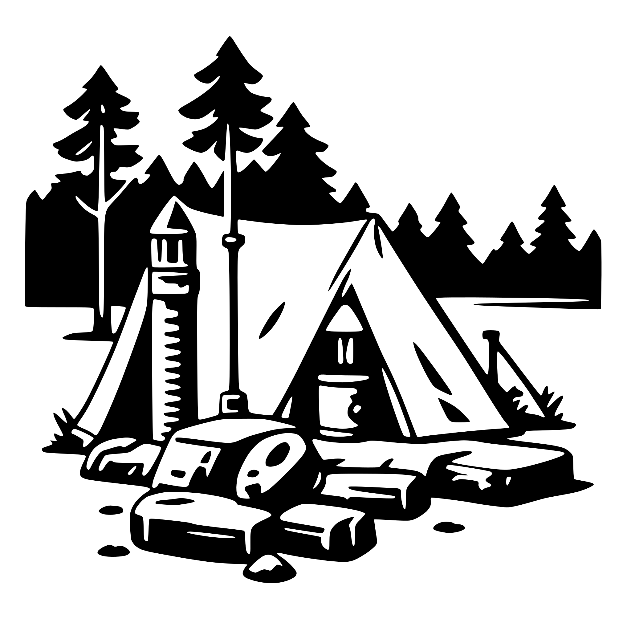 AI-generated SVG of a camping gear