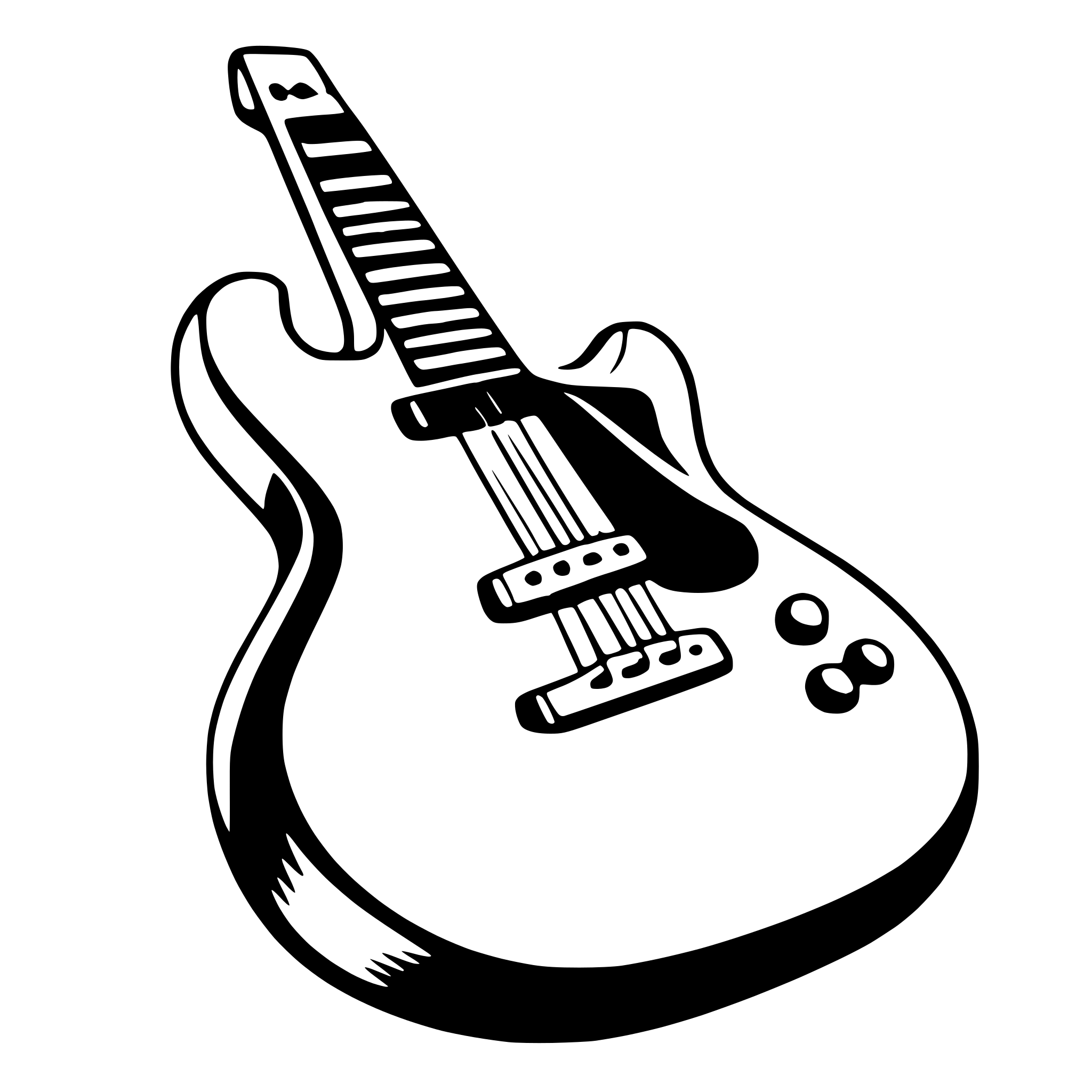 AI-generated SVG of 'guitar leaning on chair'