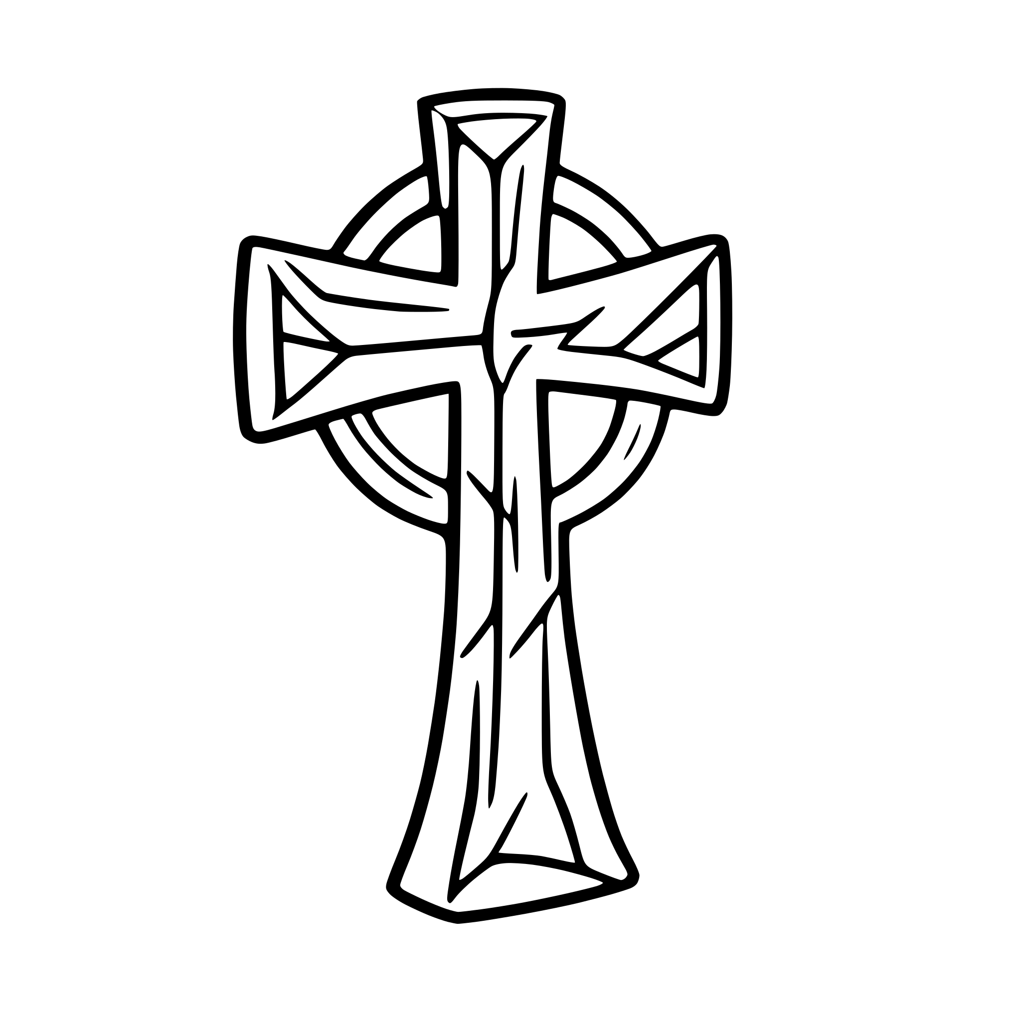 AI-generated SVG of 'Very SImple Templar Cross Outline'