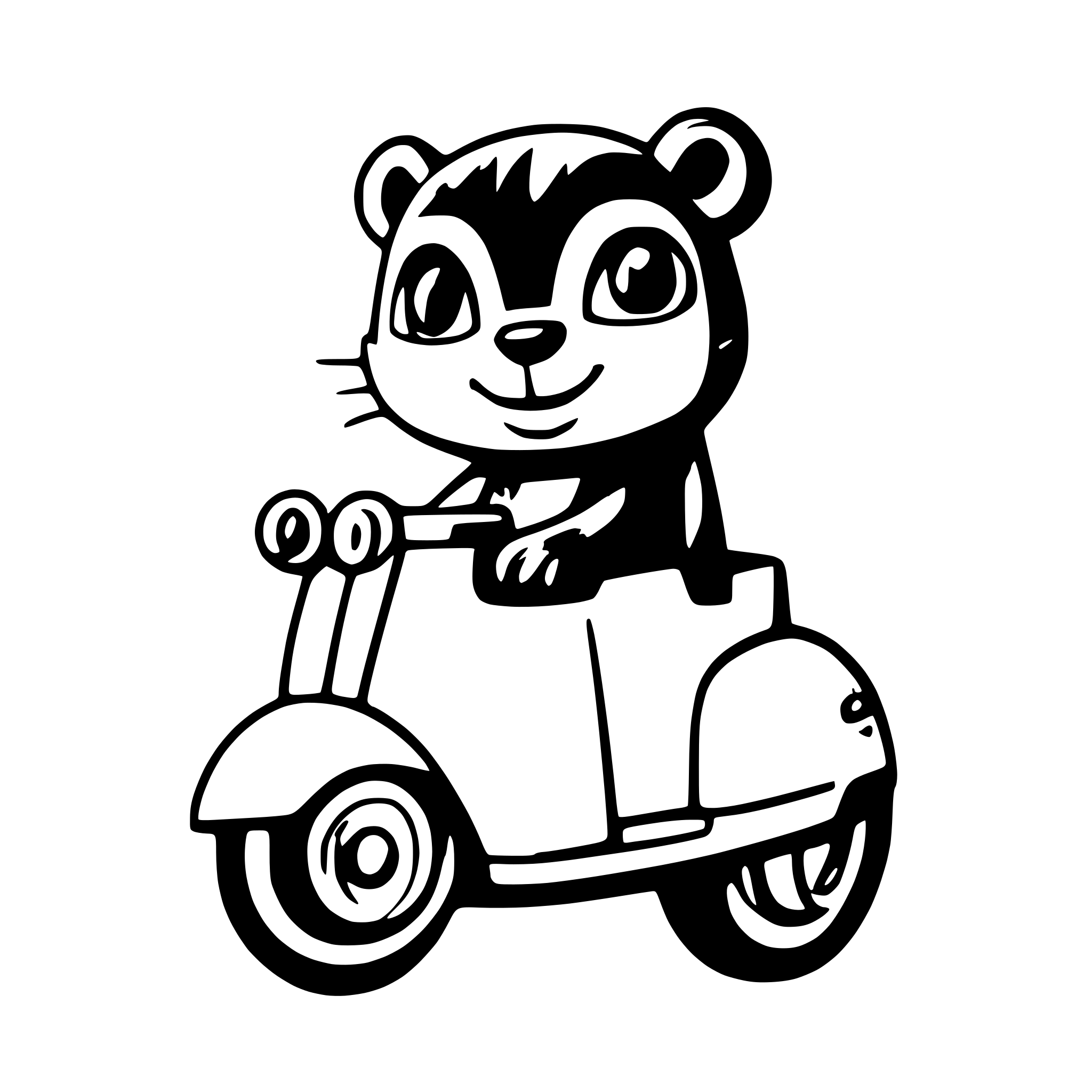 AI-generated SVG of 'otter on a green vespa'