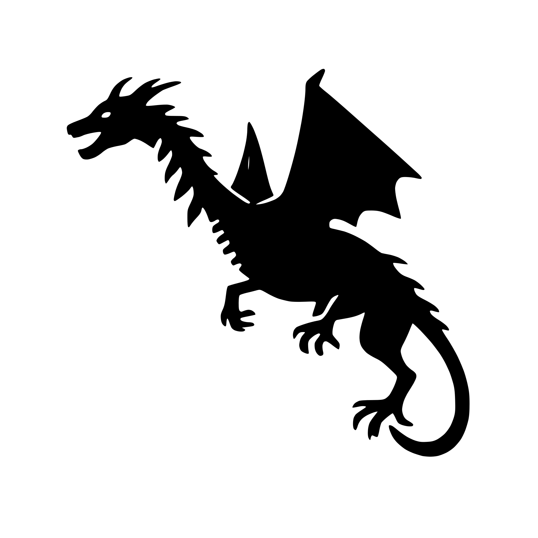 AI-generated SVG of a abstract dragon in flight