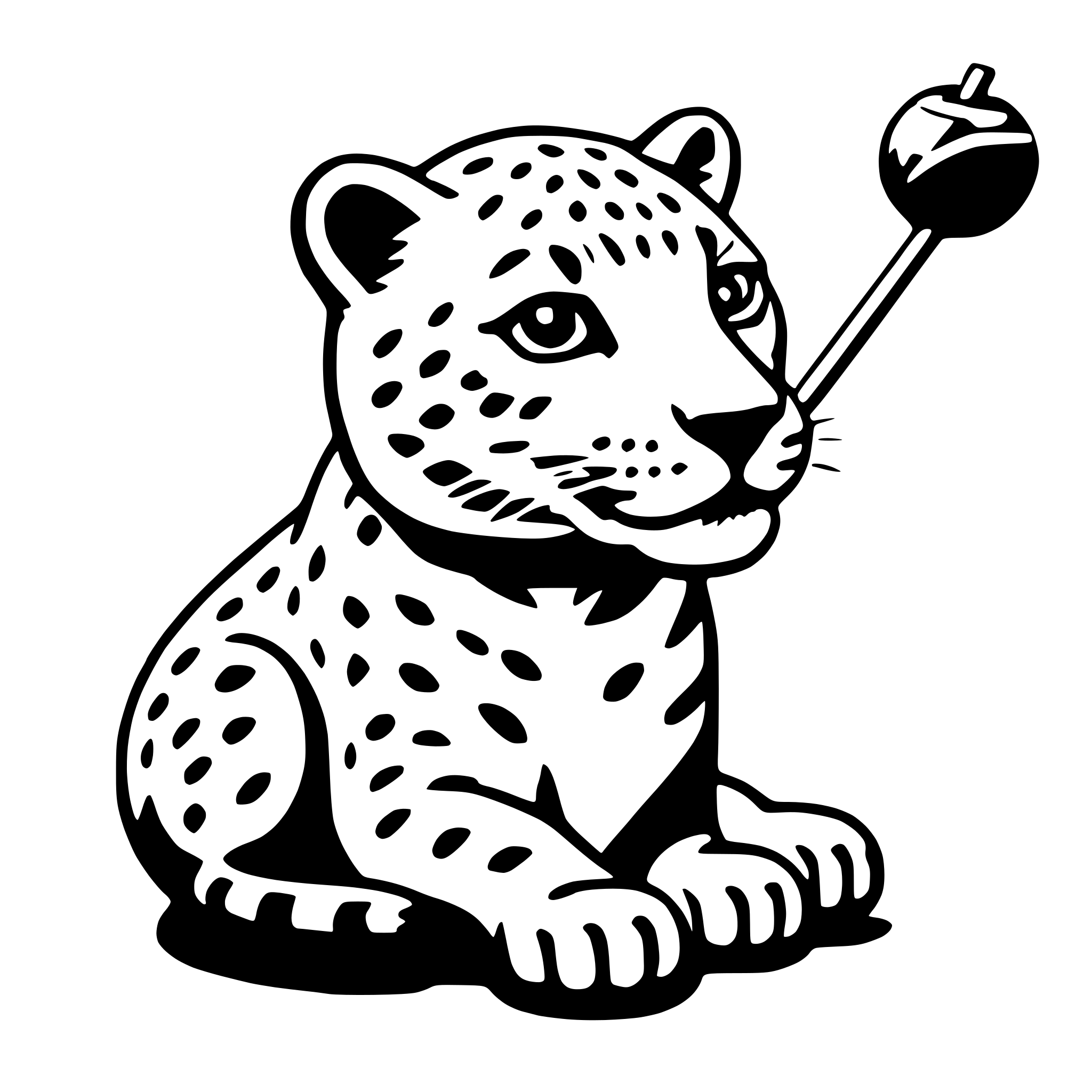 AI-generated SVG of a leopard with lollipop