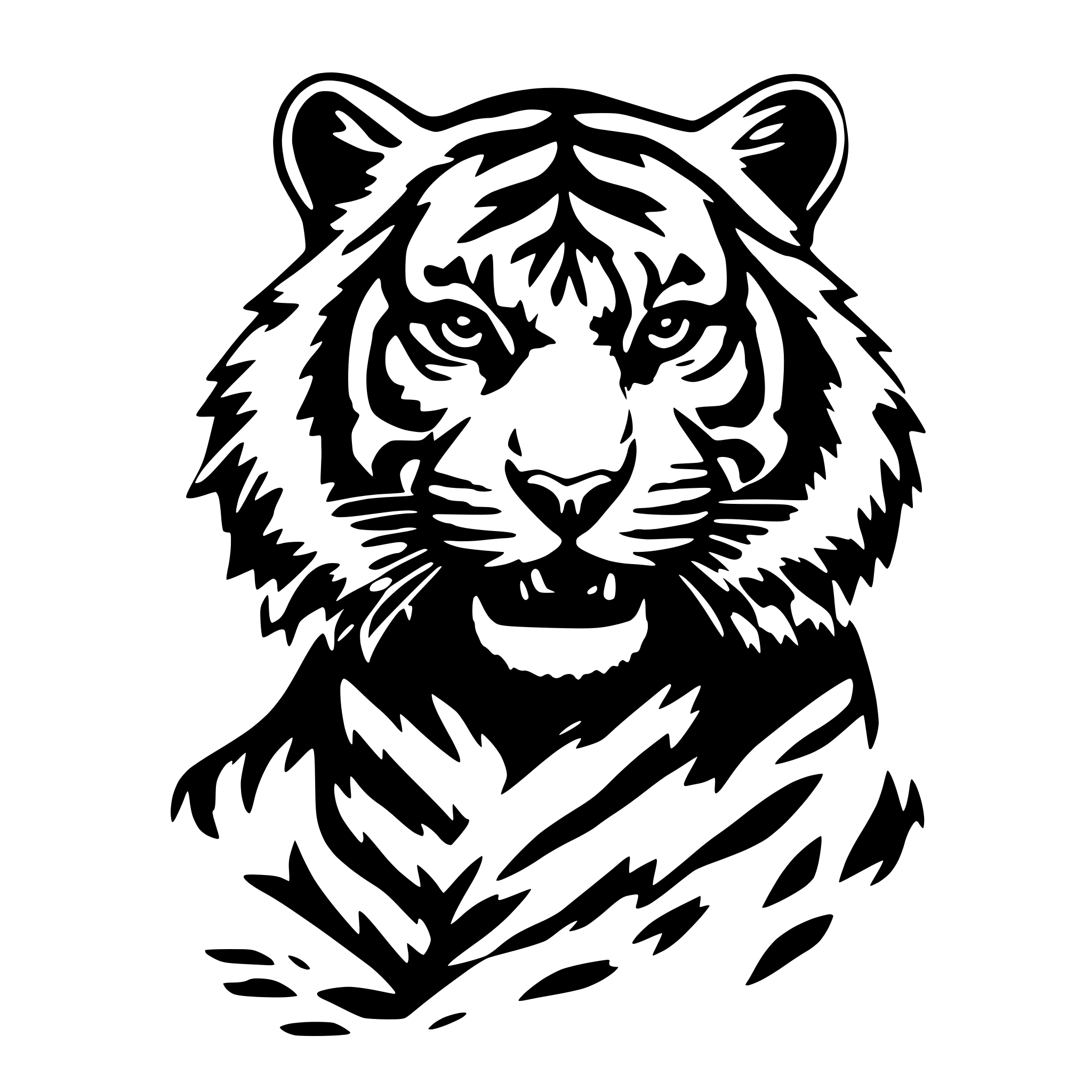 AI-generated SVG of 'tiger angry'
