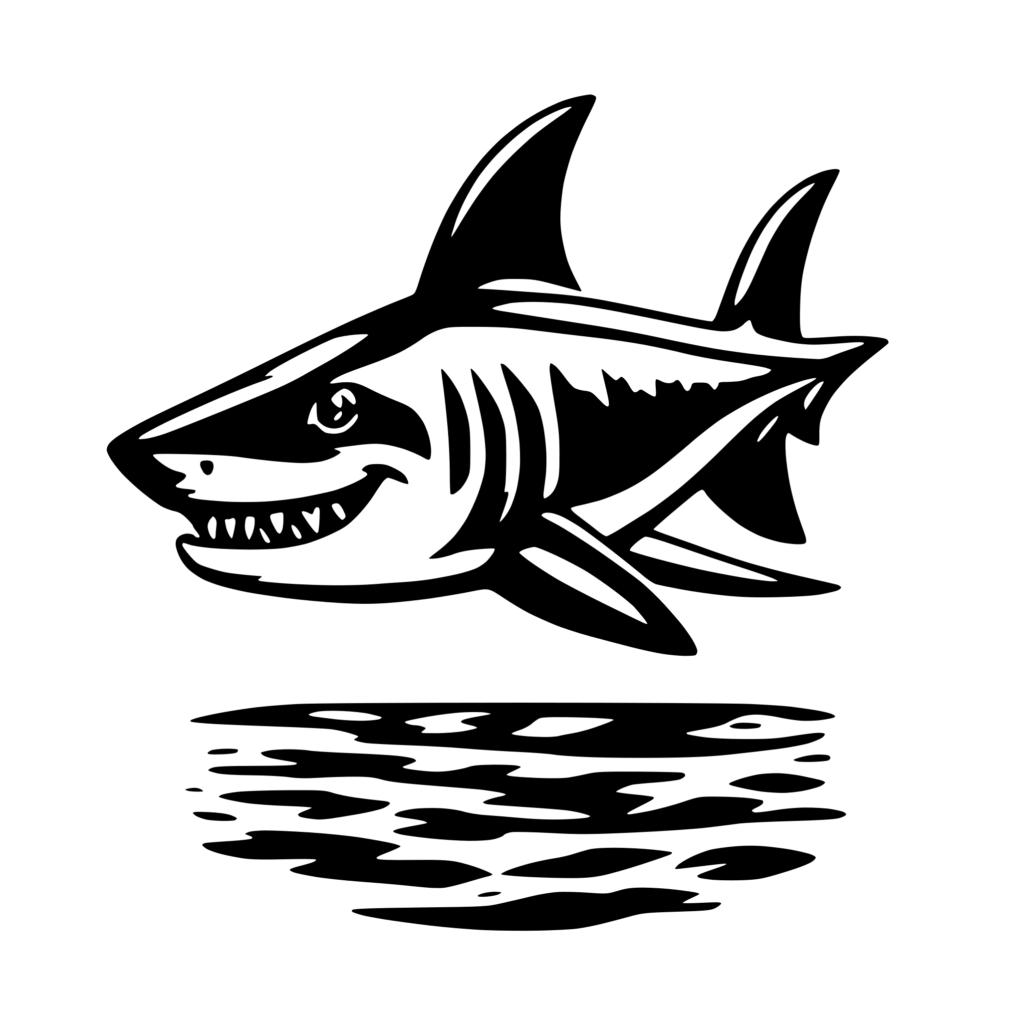 AI-generated SVG of 'shark cartoon style'
