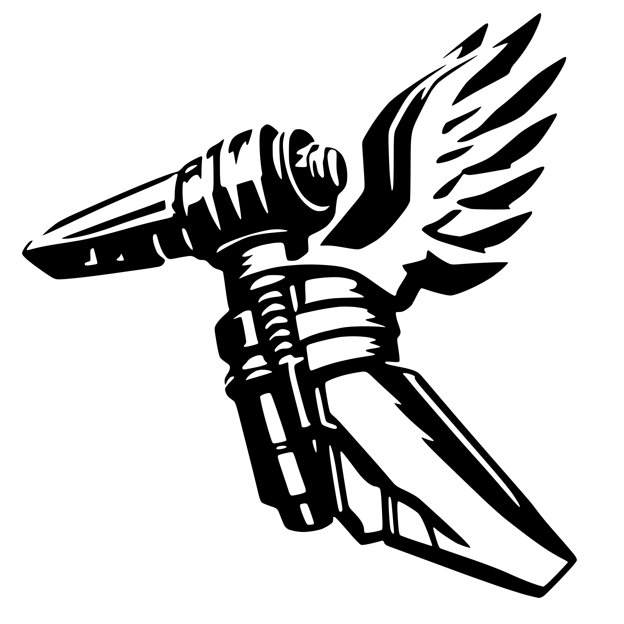 AI-generated SVG of 'Prosthetic robot arm with wing'