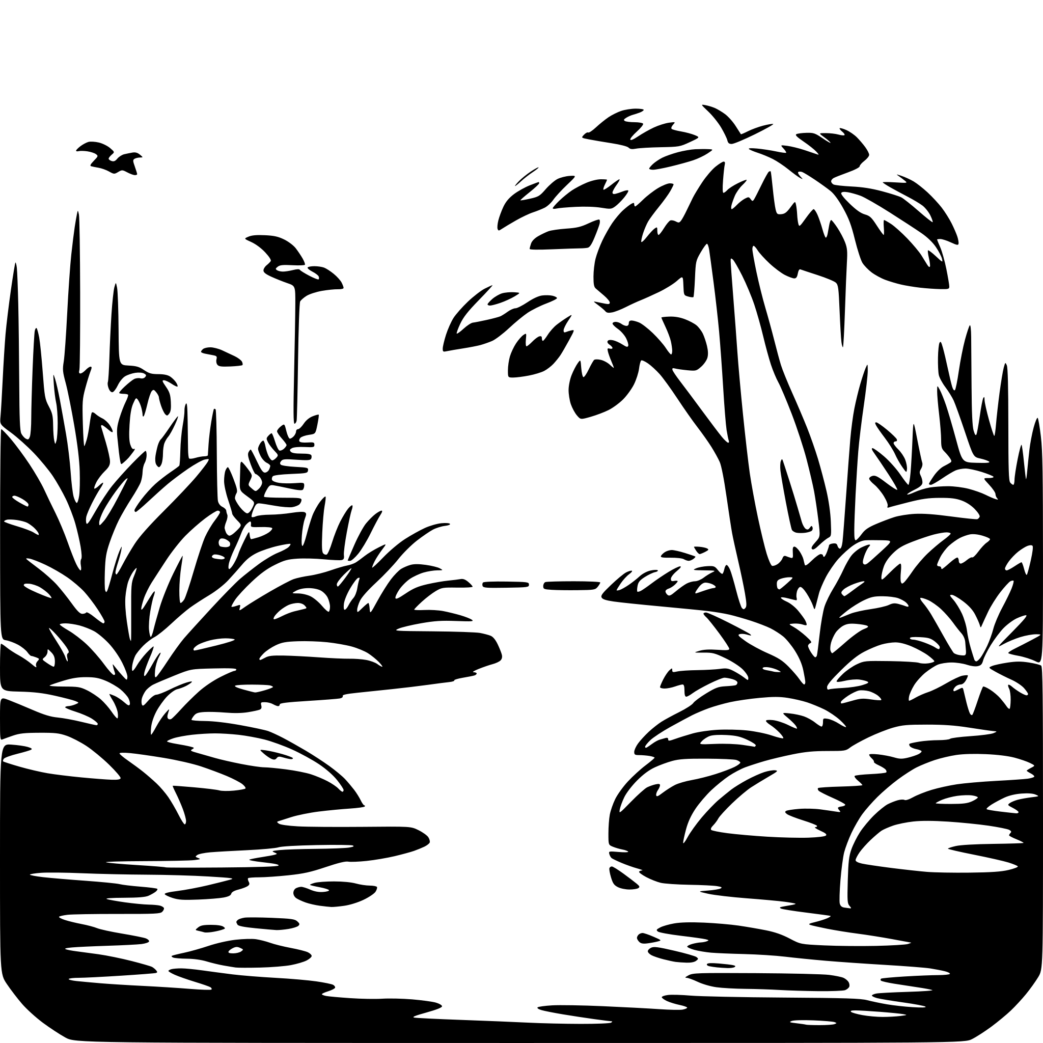AI-generated SVG of 'jungle water ecosystem'