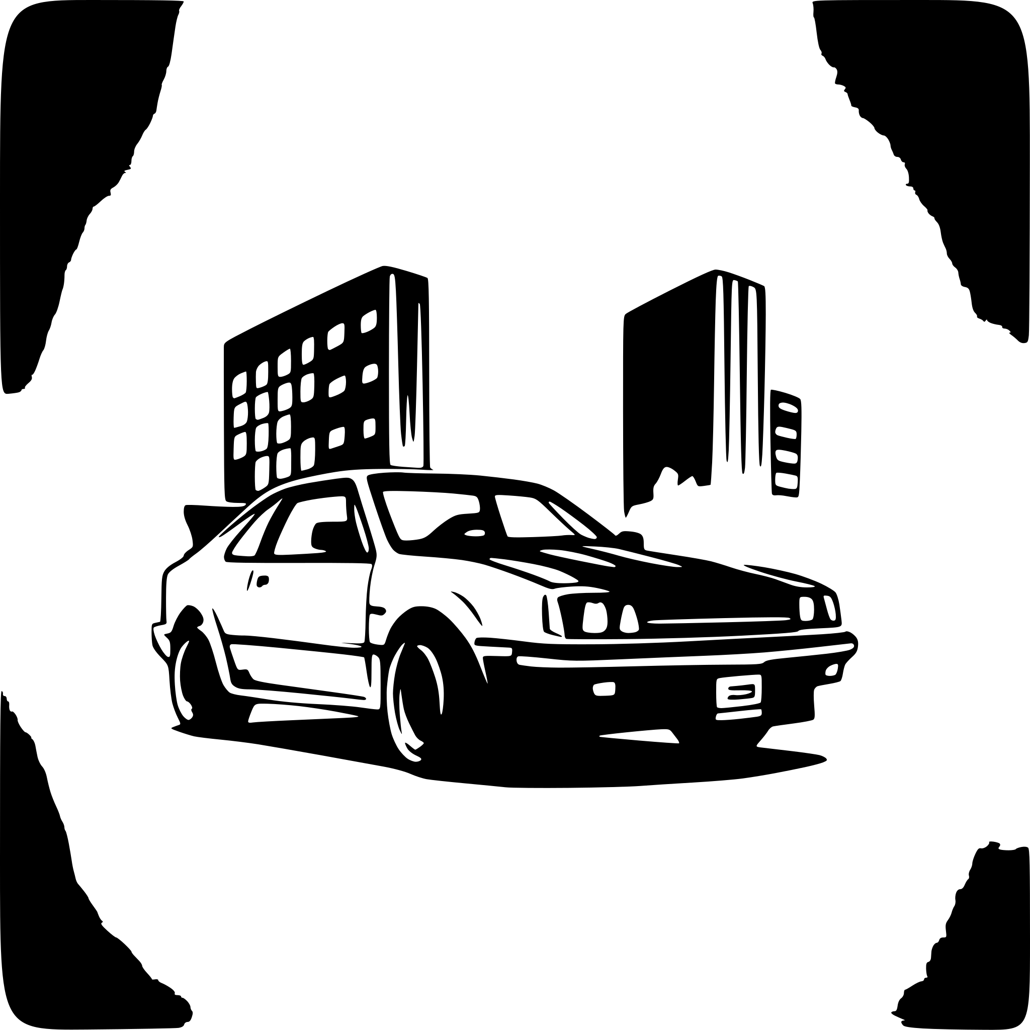 AI-generated SVG of 'toyota trueno ae86 city background'