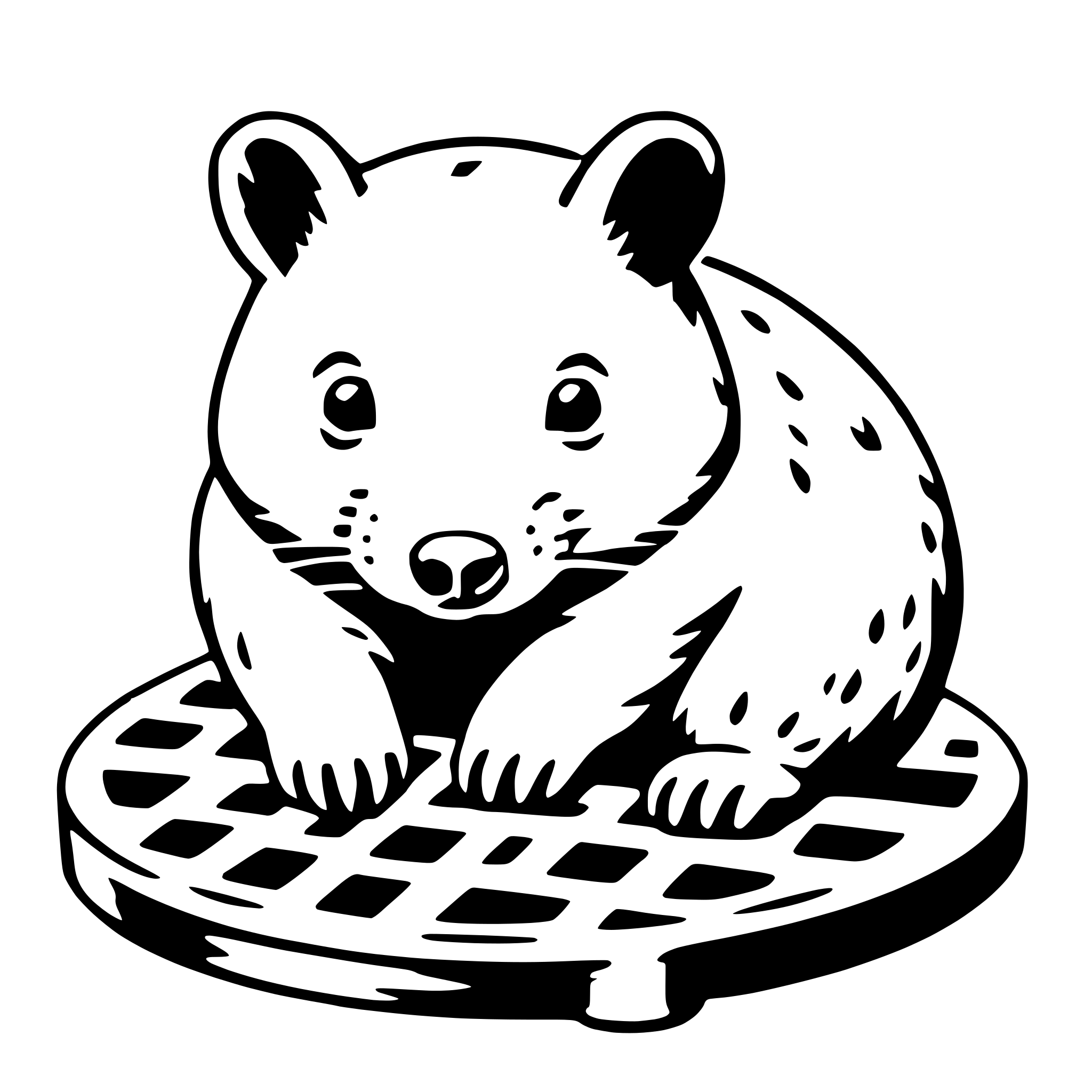 AI-generated SVG of a wombat with waffle