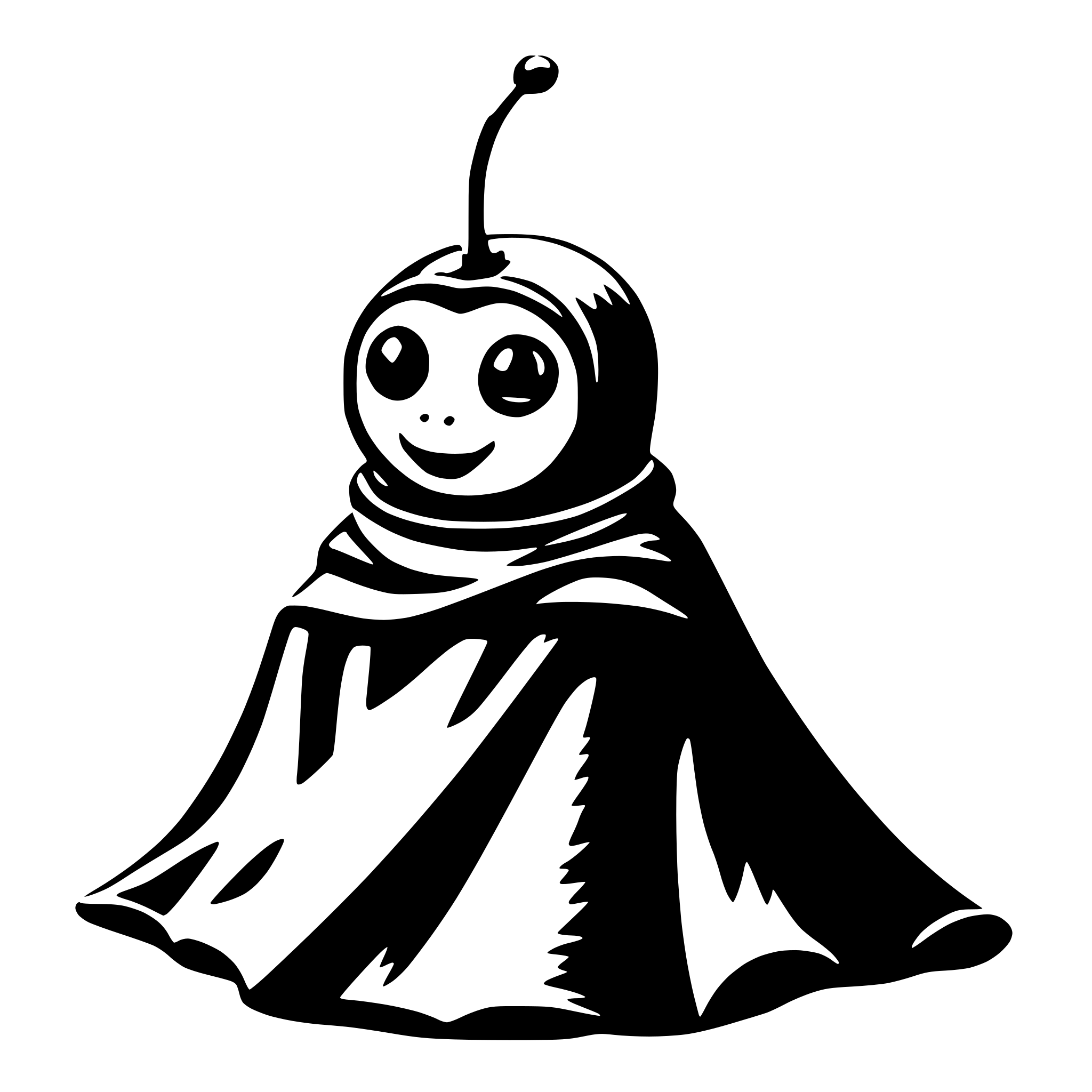 AI-generated SVG of a caterpillar with cape