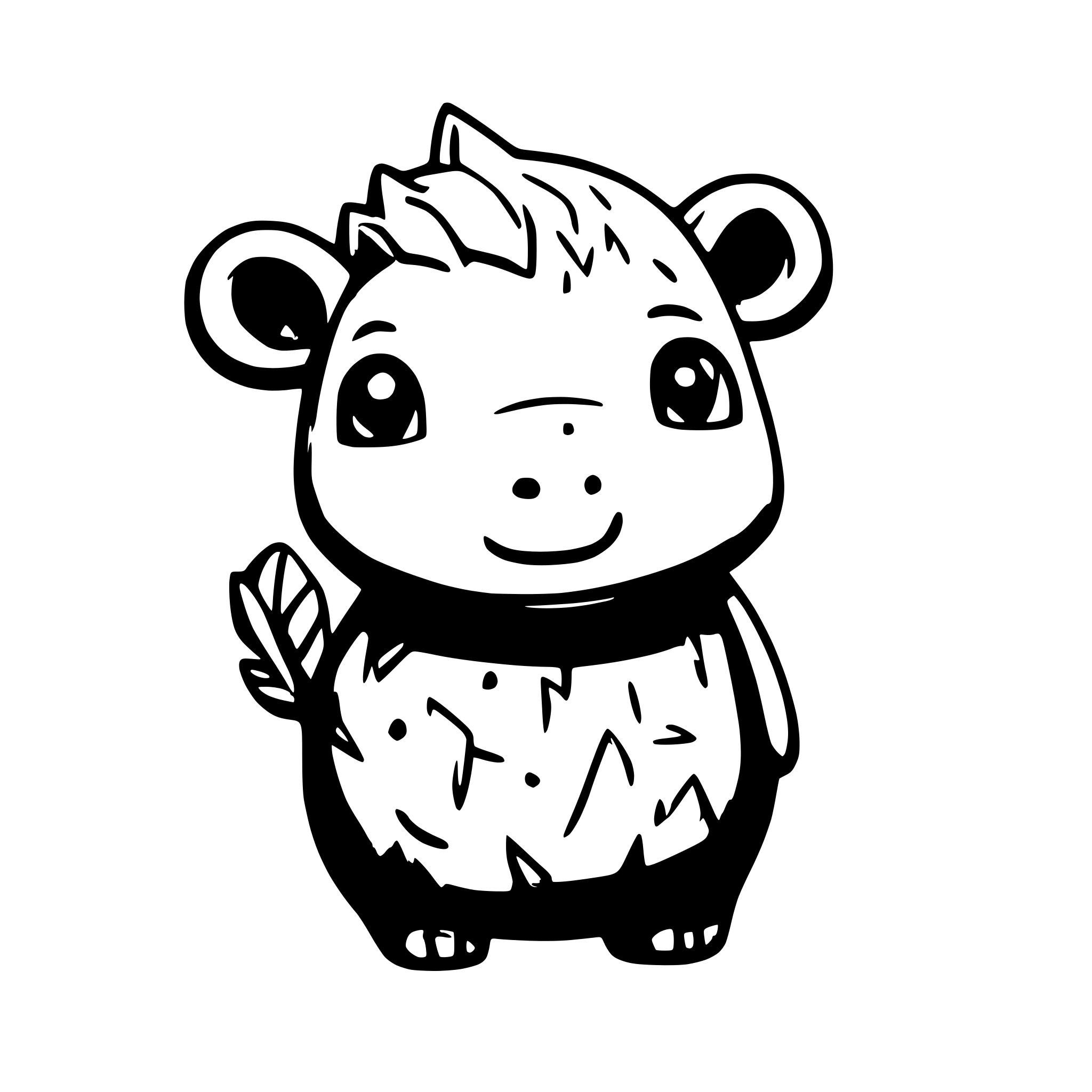 AI-generated SVG of a a cute kawaii cartoon capybara baby