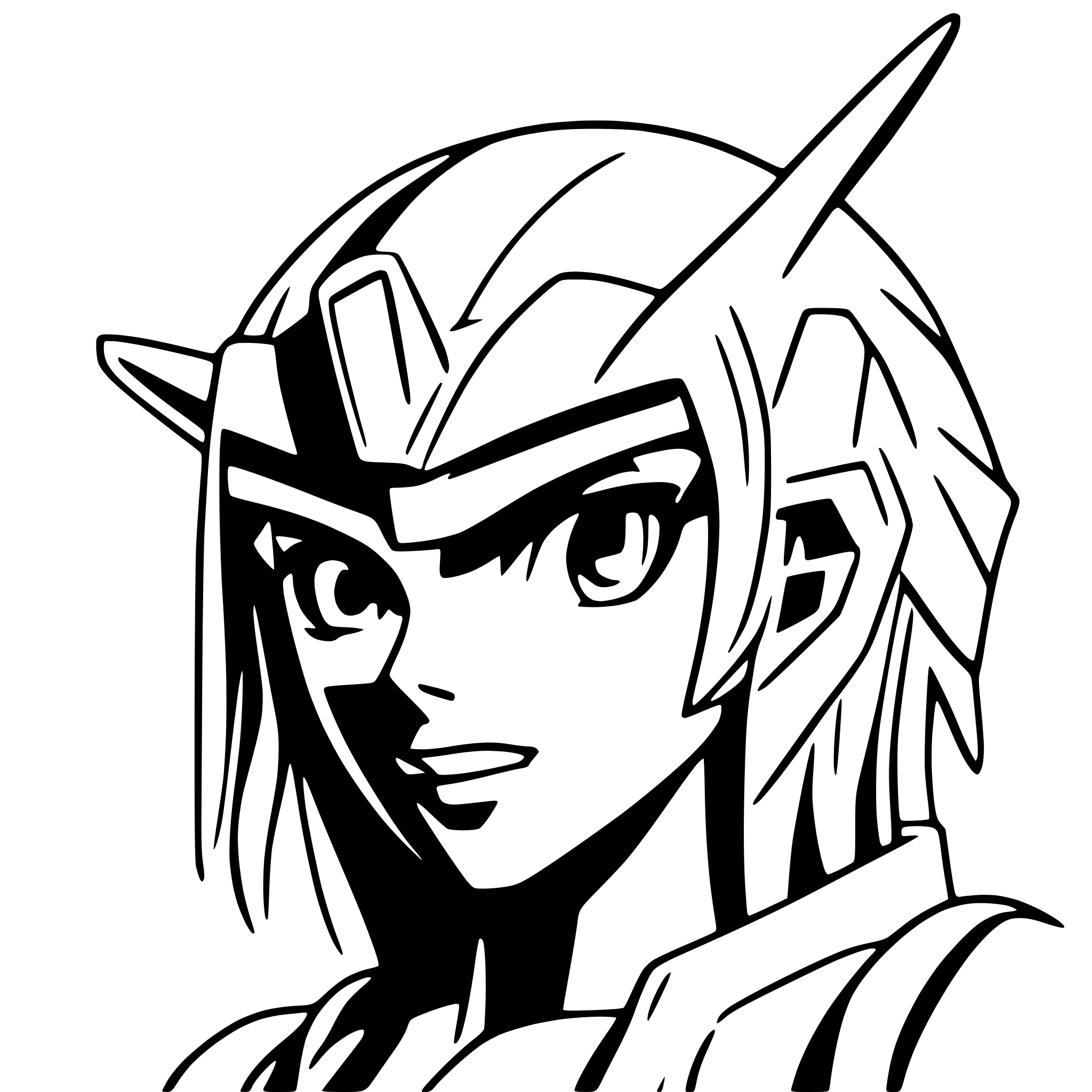 AI-generated SVG of 'gundam seed head from front'