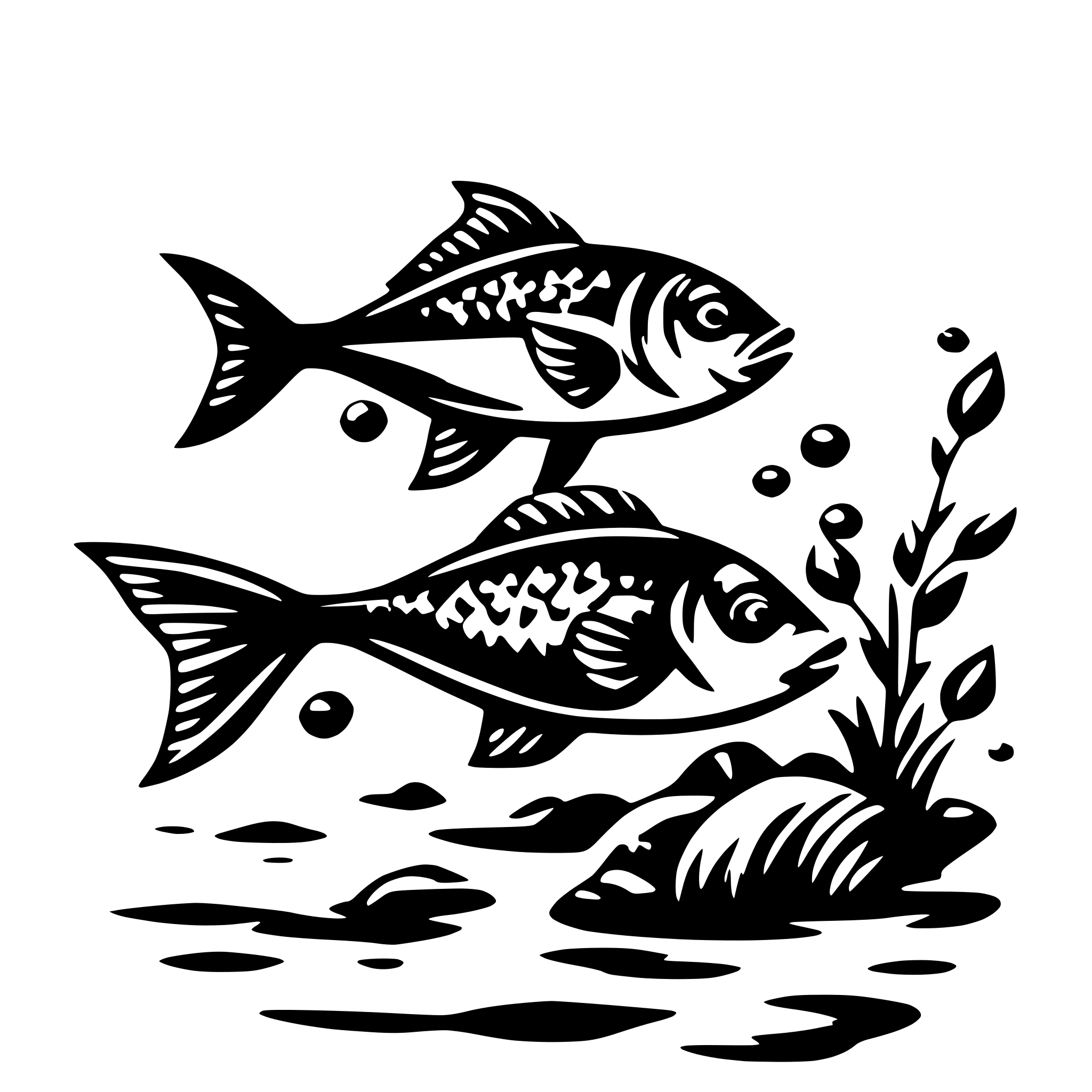 AI-generated SVG of a fishes
