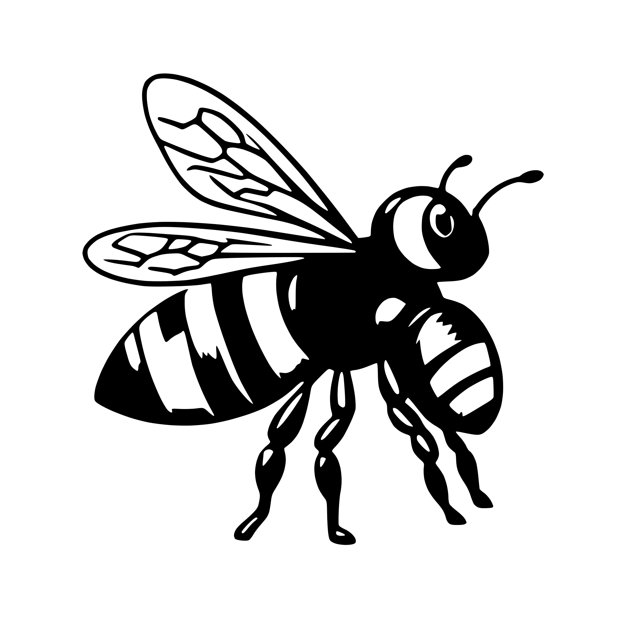 AI-generated SVG of a bee