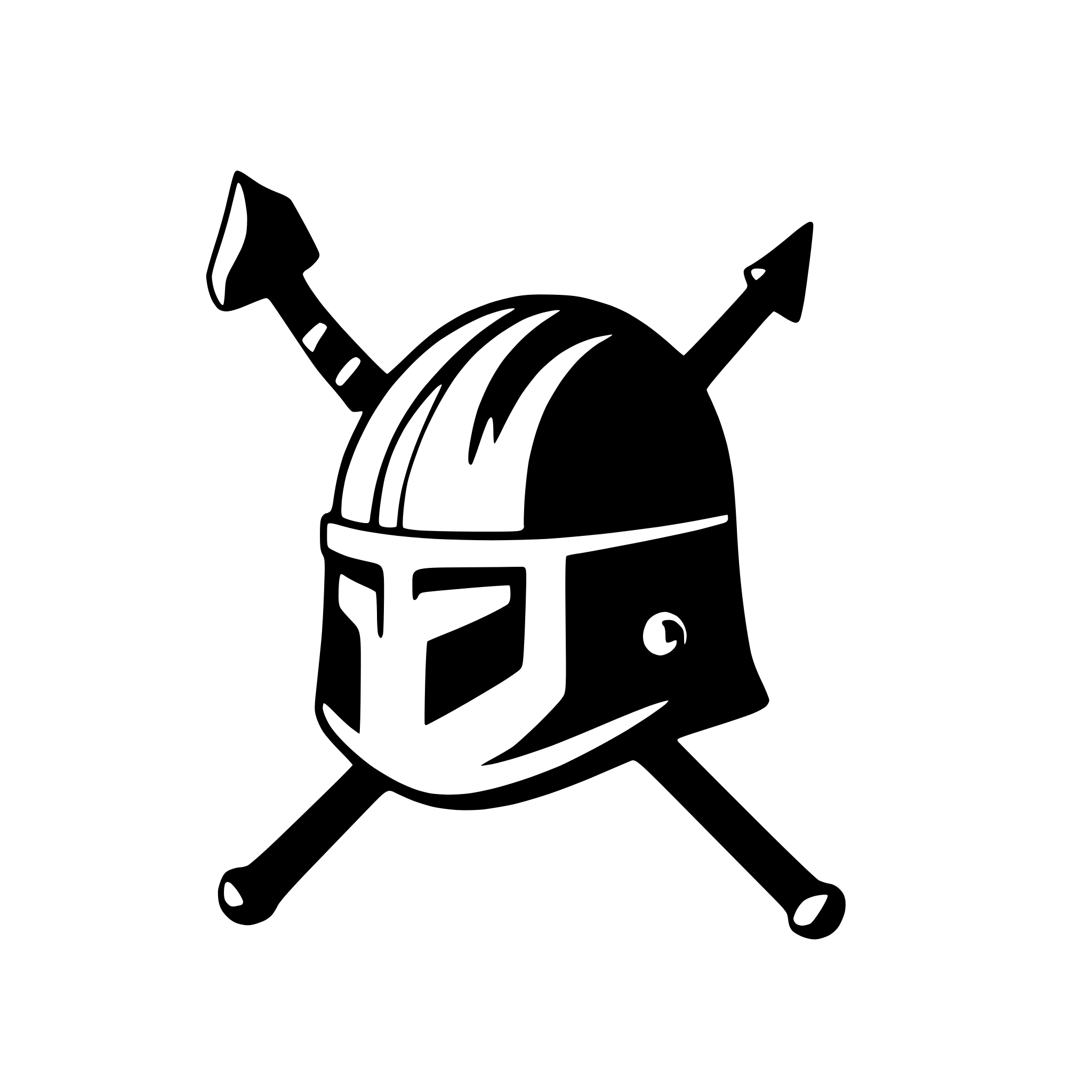 AI-generated SVG of 'viking helmet with crossed axes'