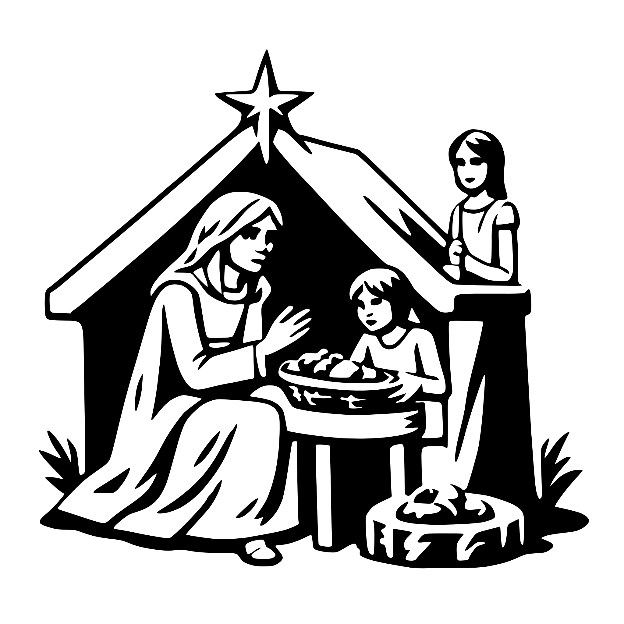 AI-generated SVG of a nativity scene