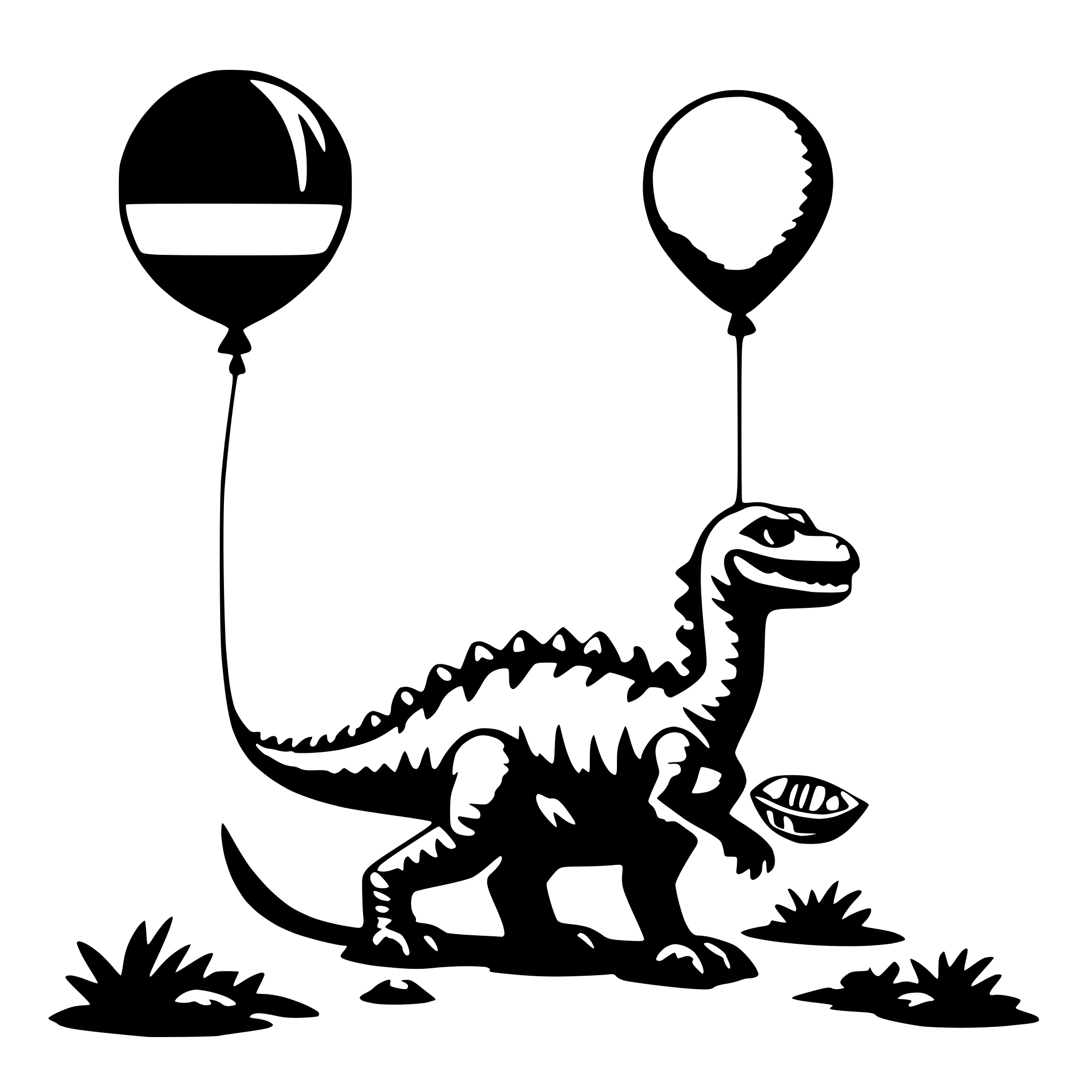 AI-generated SVG of 'dionosaur with a luftbaloon'