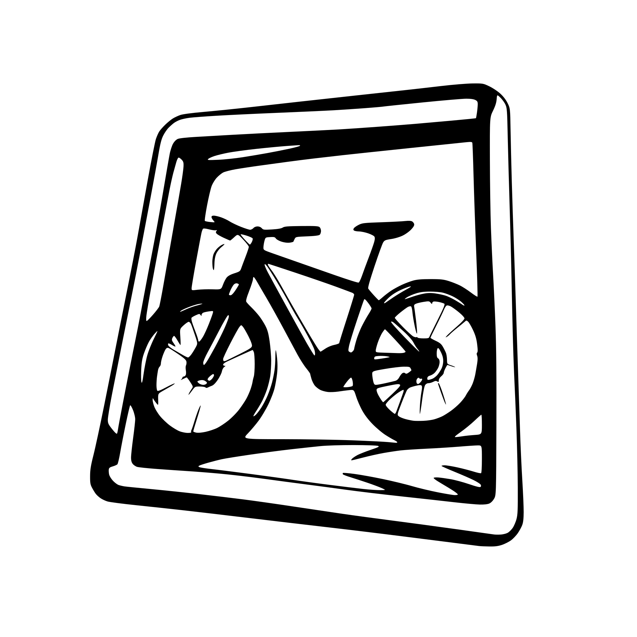 AI-generated SVG of a mountainbike sticking out of a picture frame