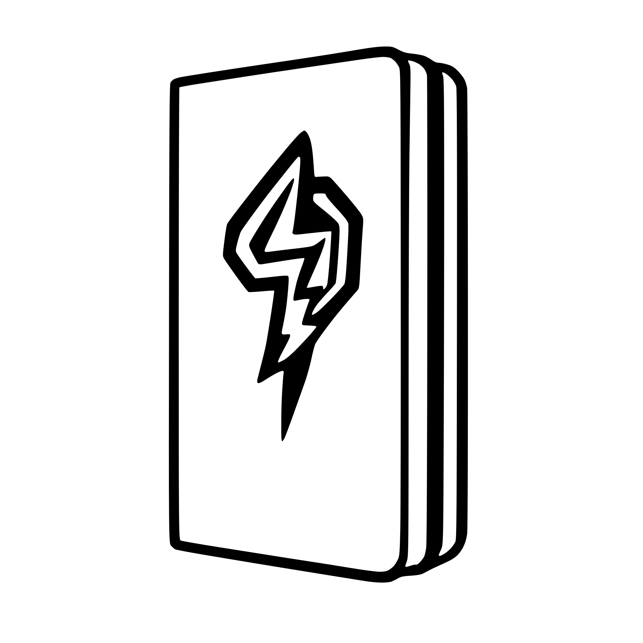 AI-generated SVG of a I want a black icon of thunder symbol inside the book