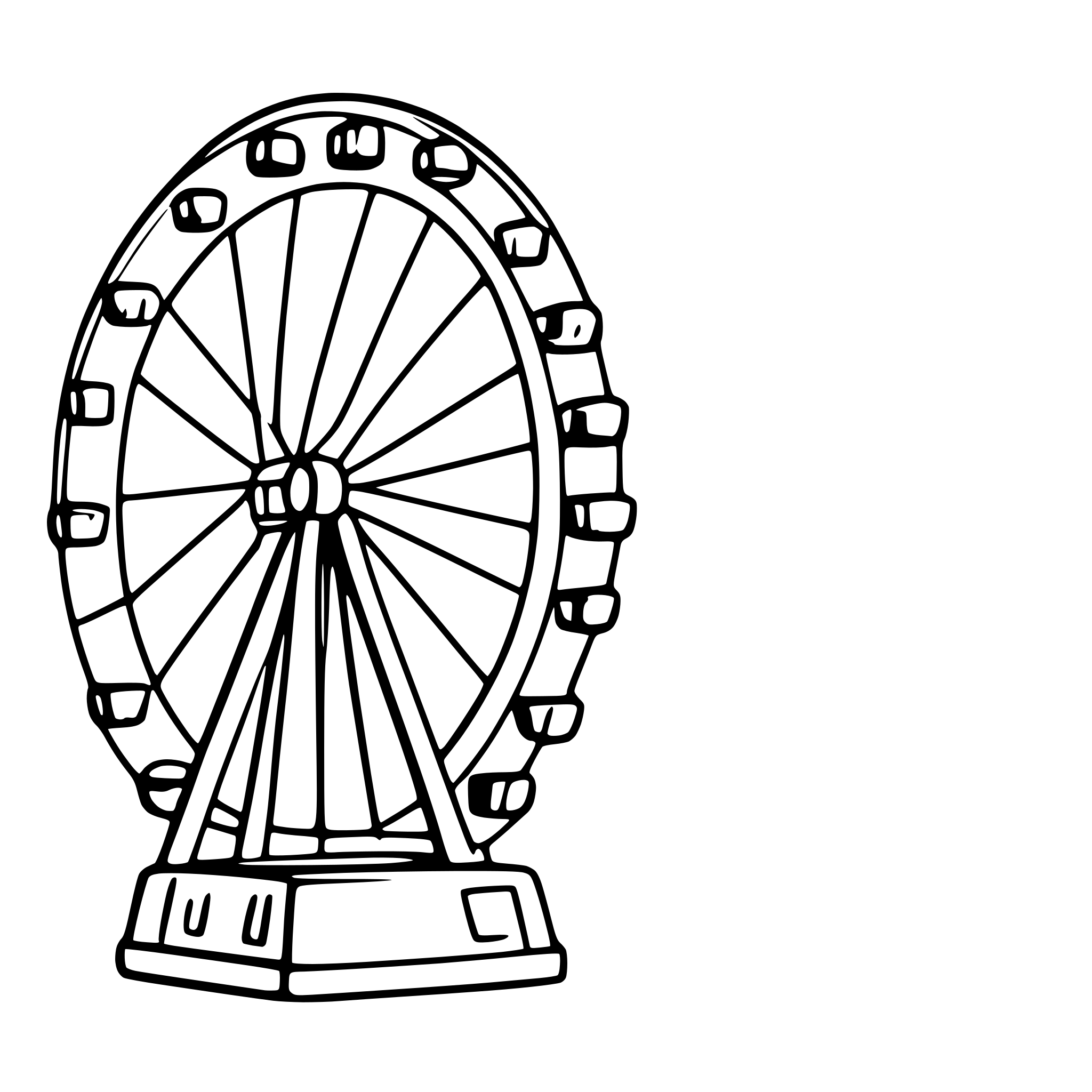 AI-generated SVG of 'ferris wheel by the sea'