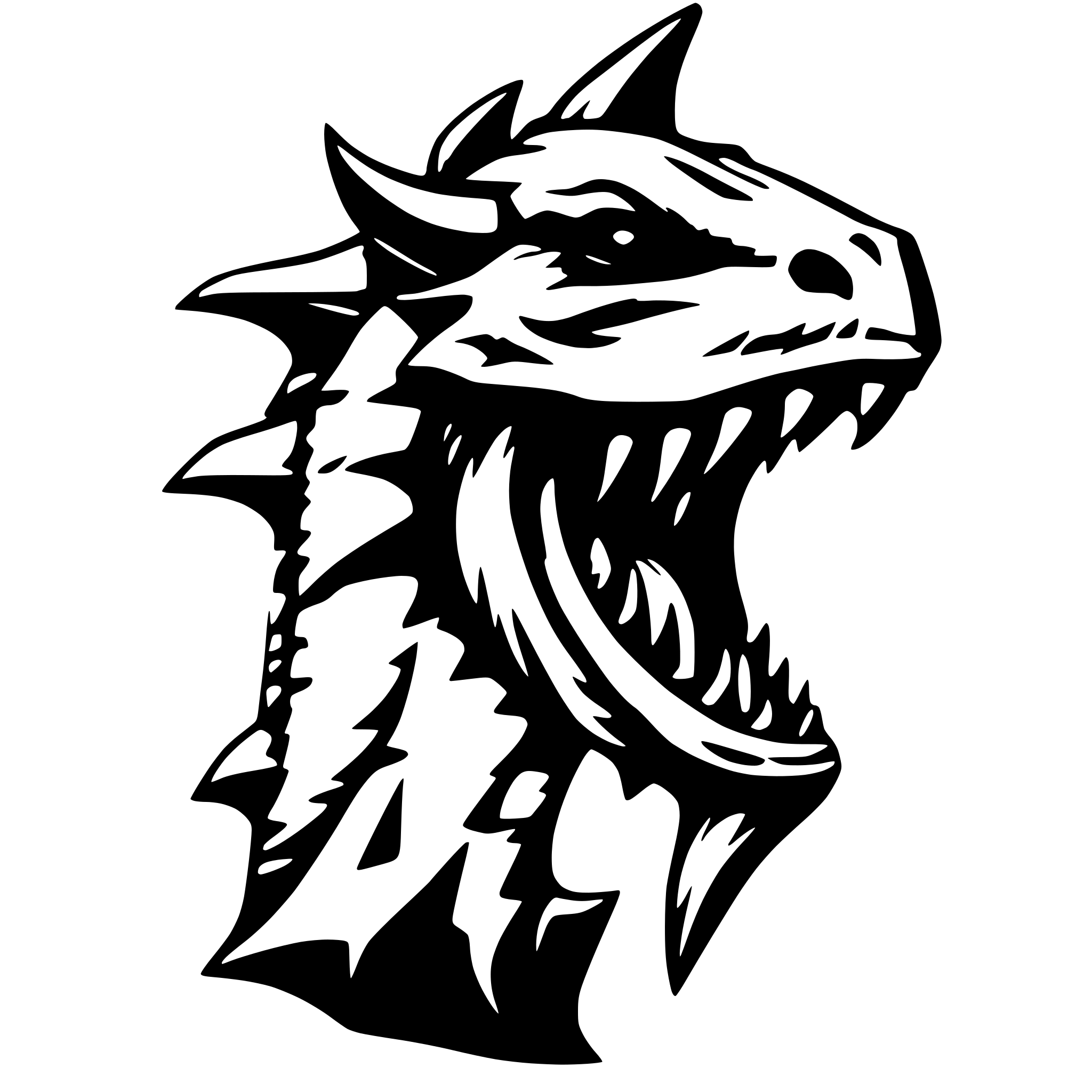 AI-generated SVG of a A massive, razor-sharp dragon fang infused with legendary power