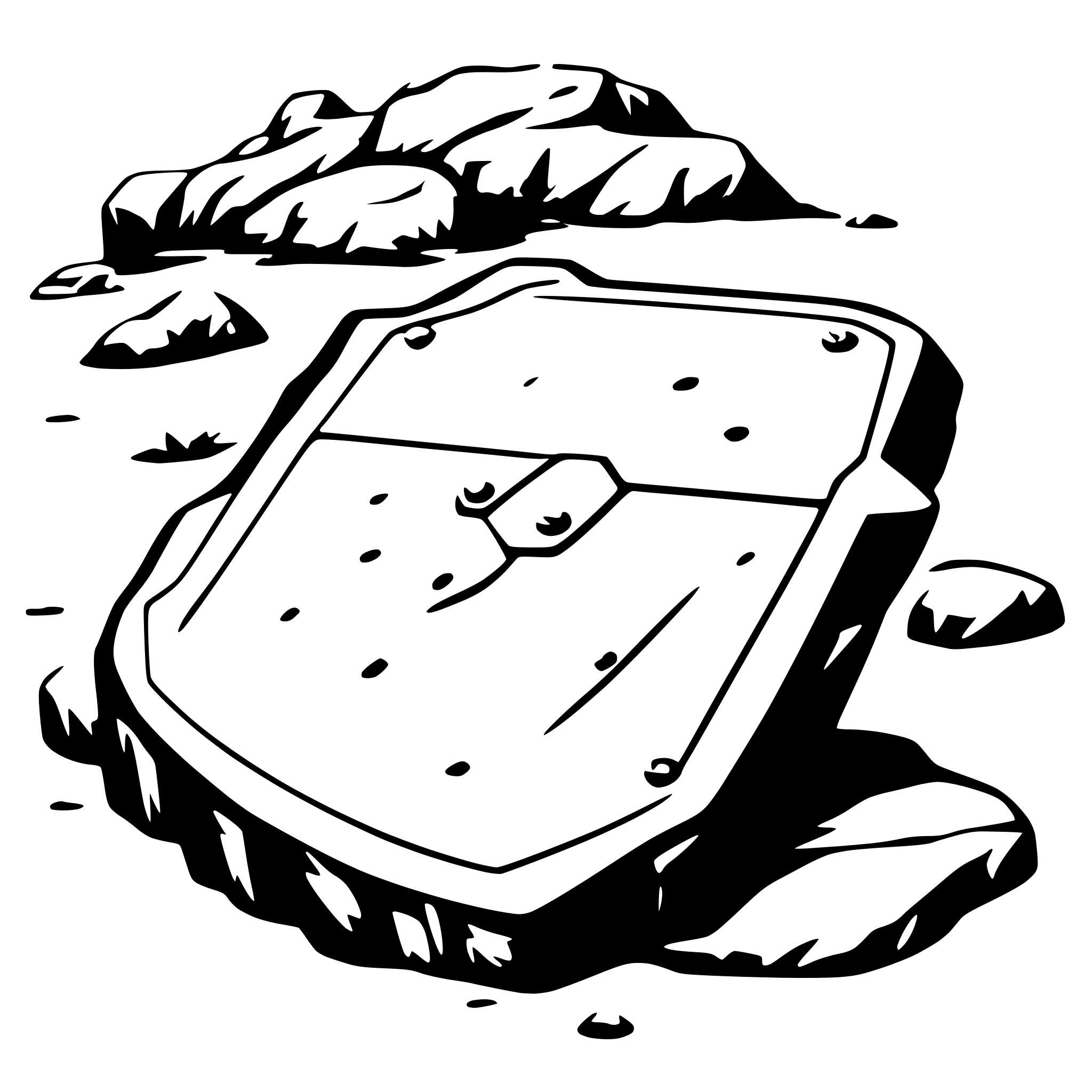AI-generated SVG of a armor plate on a rock